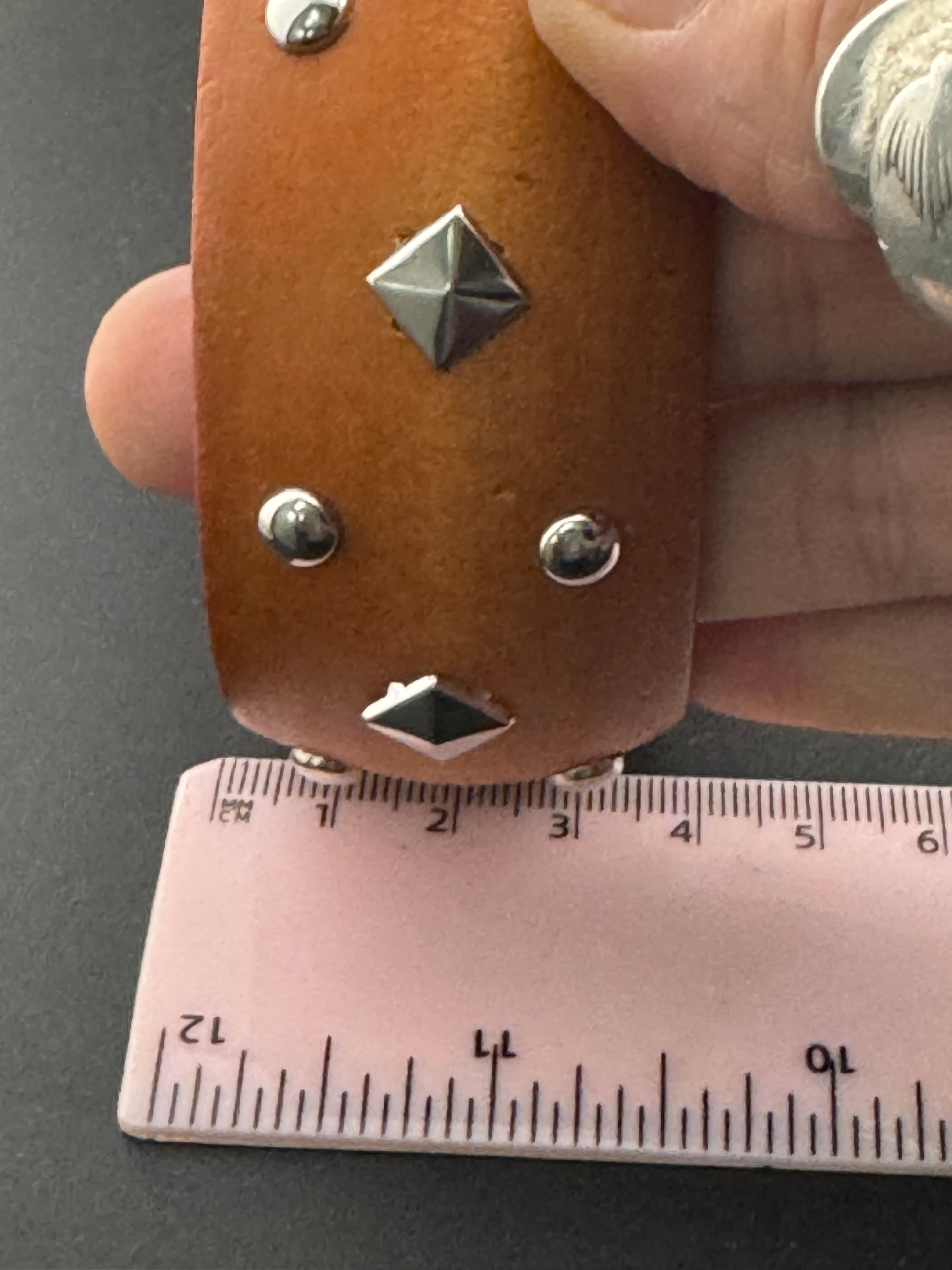 Oversized wide designed star and stud wooden bangle