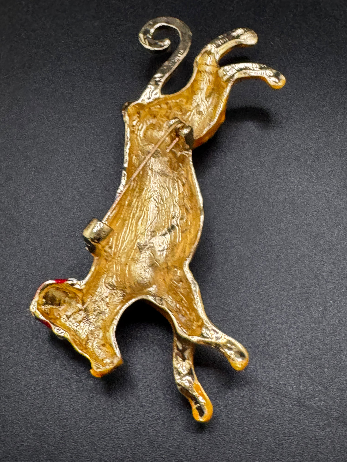 Novelty christmas enamel leopard brooch, big cat festive jewellery