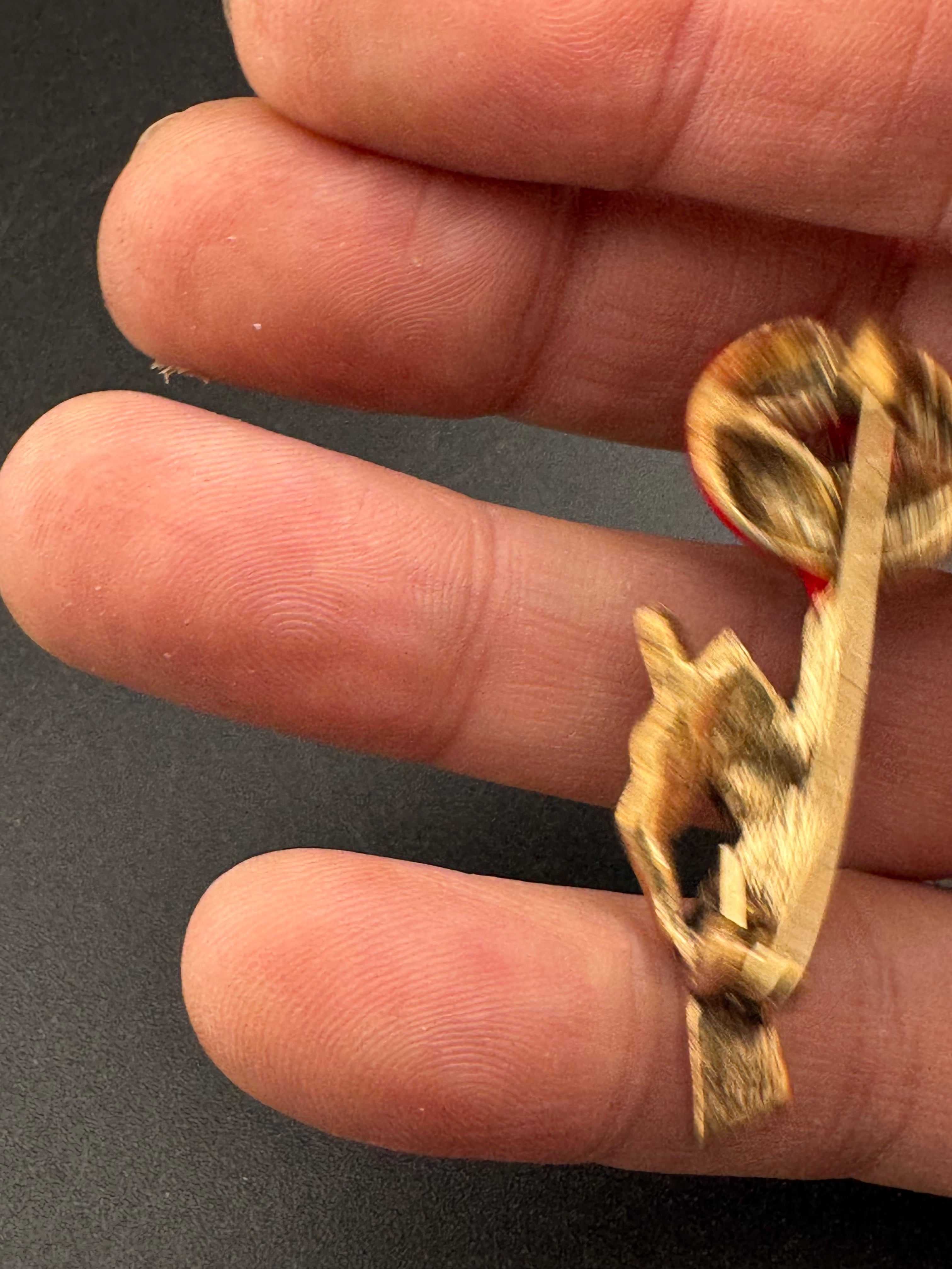 Novelty diamanté red lips secret brooch