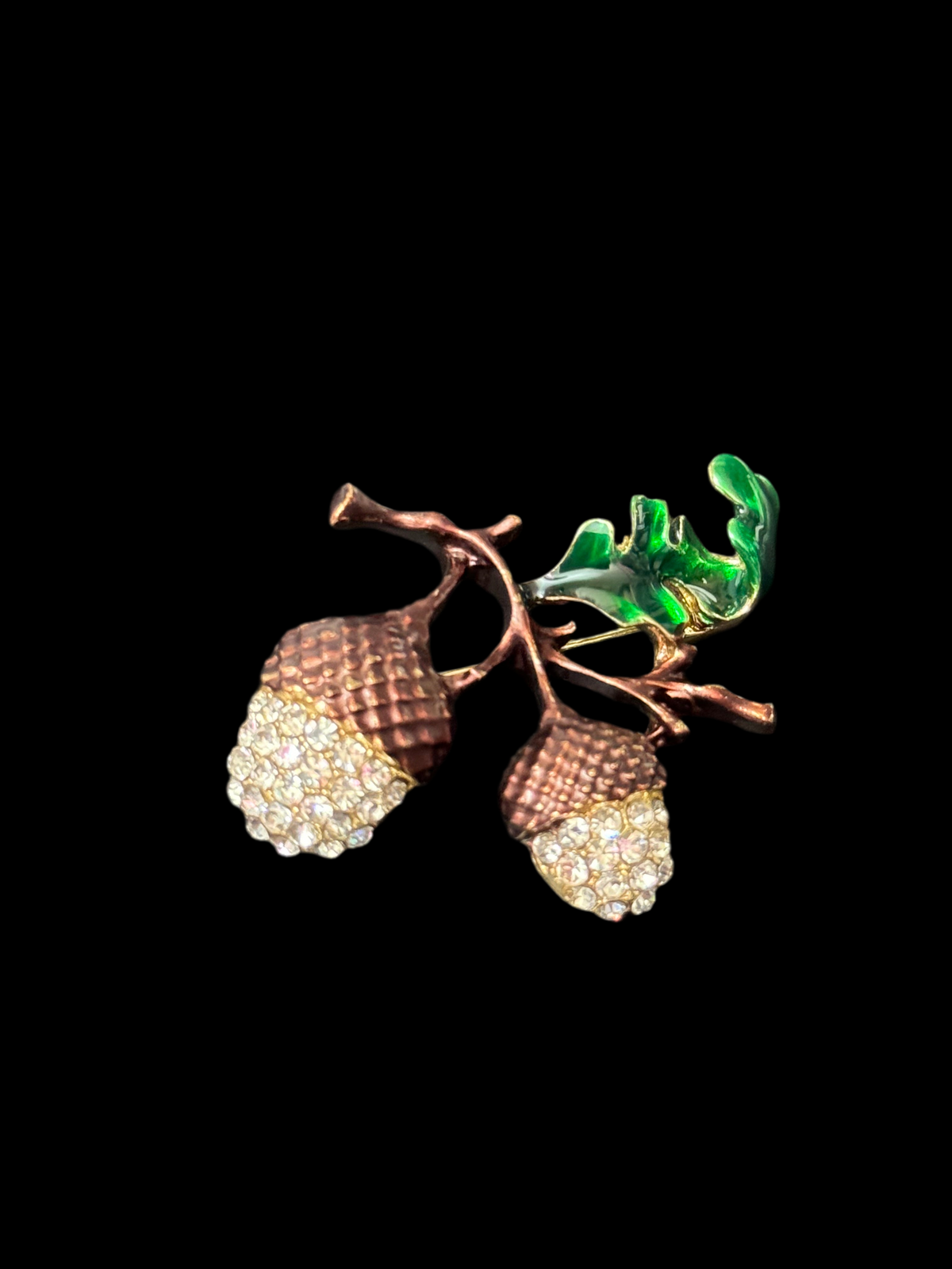 Elegant Rhinestone Teardrop Brooch Pin - Crystal Flower Design, Alloy Metal, EE04082