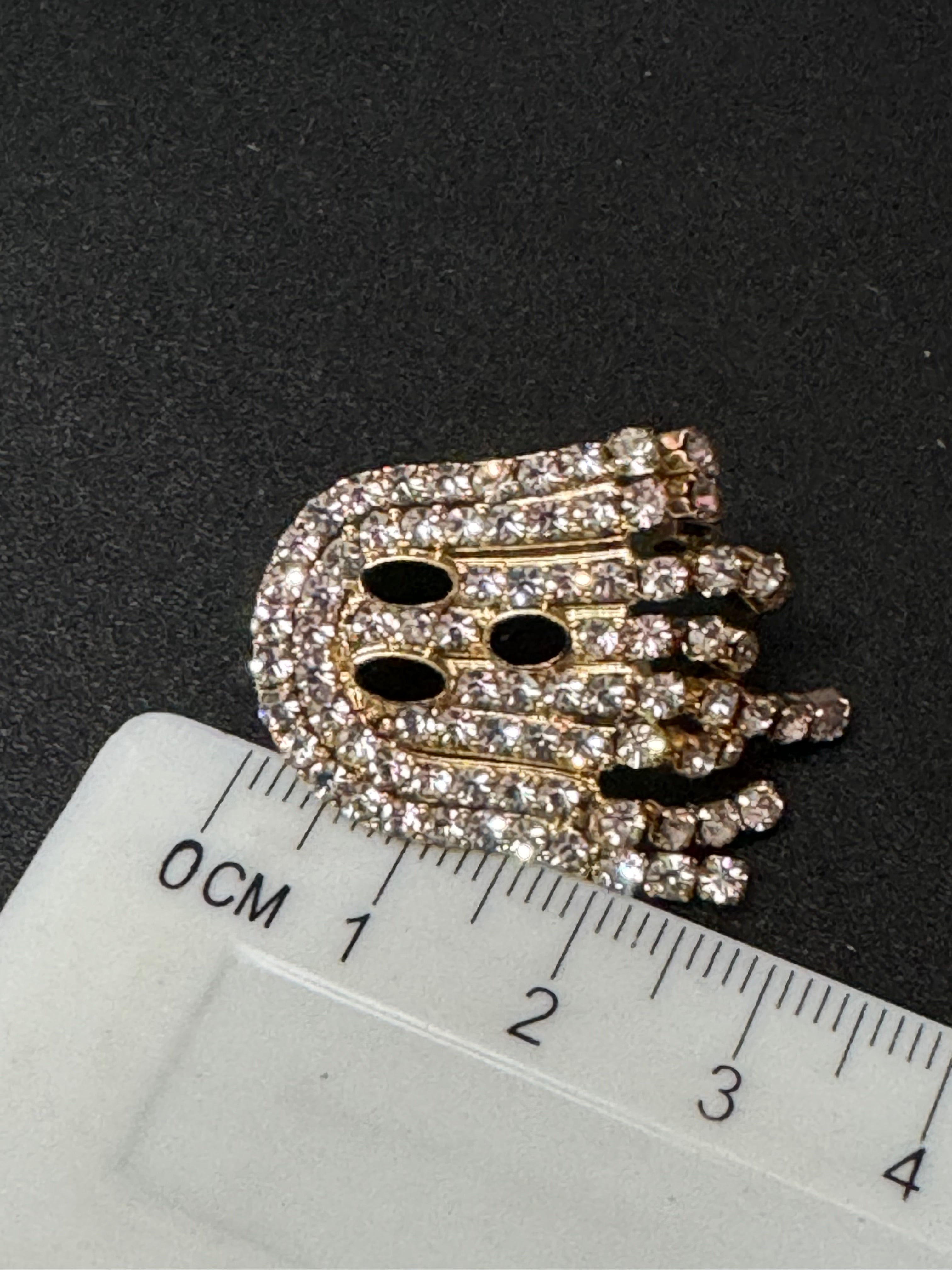 Articulated Spooky crystal diamanté ghost earrings for Halloween