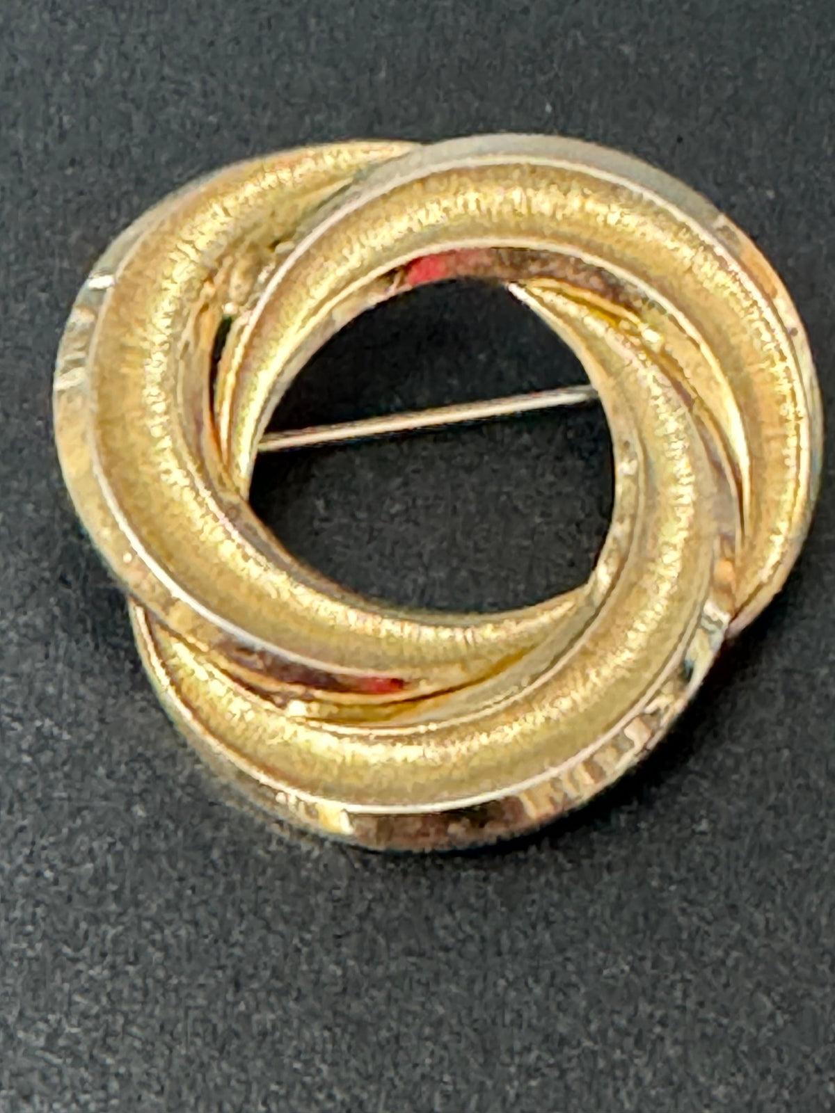 Vintage Grosse Brooch, Gold Swirl Pin, Signed German Jewelry 1959