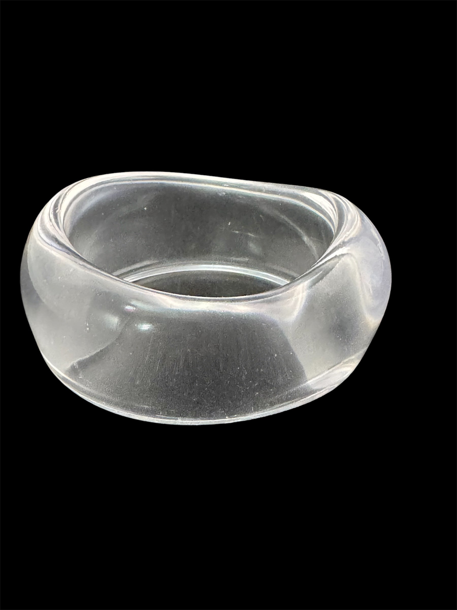 Chunky clear acrylic abstract wide bangle