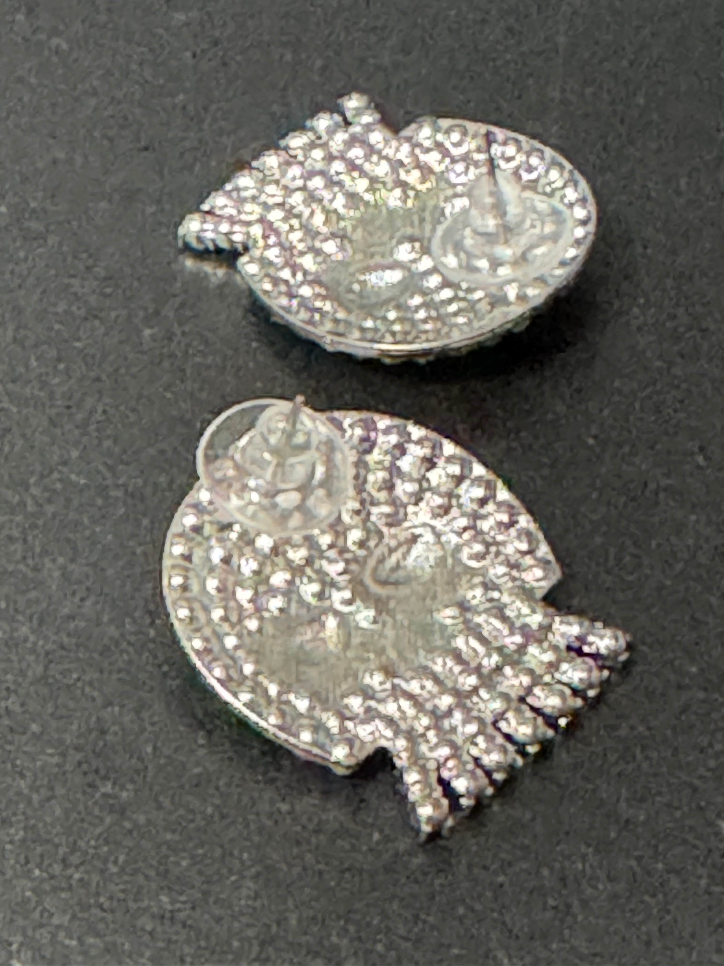 Spooky crystal diamanté skeleton skull earrings for Halloween