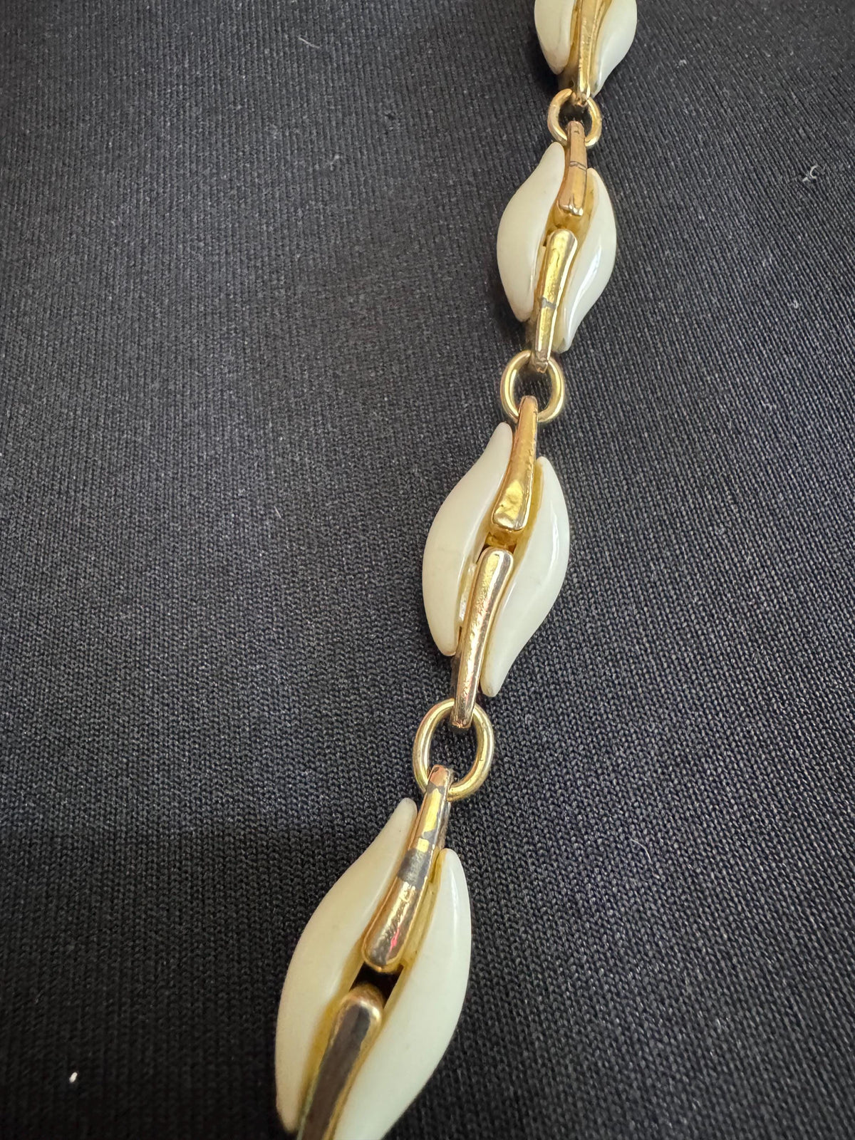Vintage Grosse Necklace, Signed from Germany, Cream Beads, 81 Cm