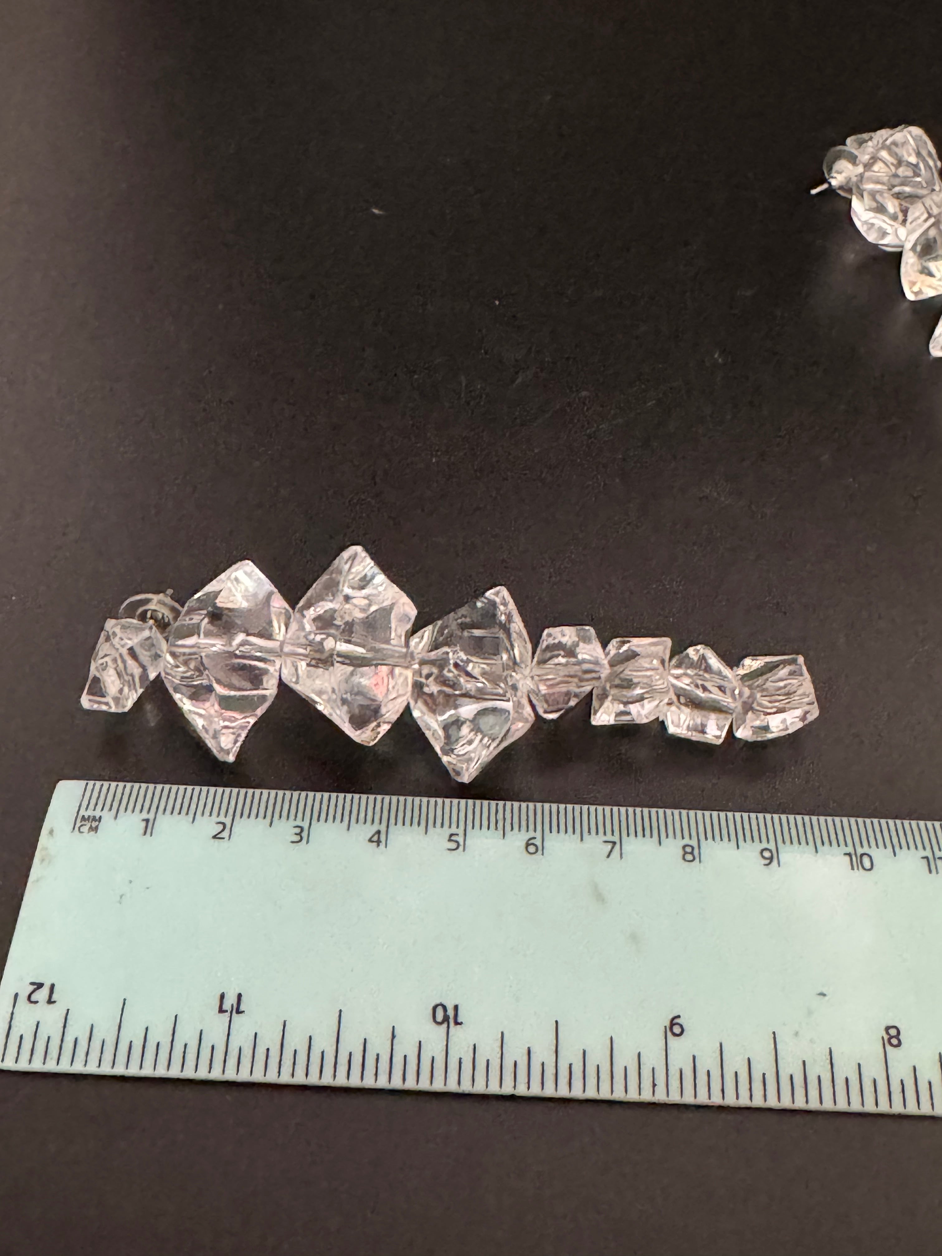 Crystal ice long drop glacier earrings