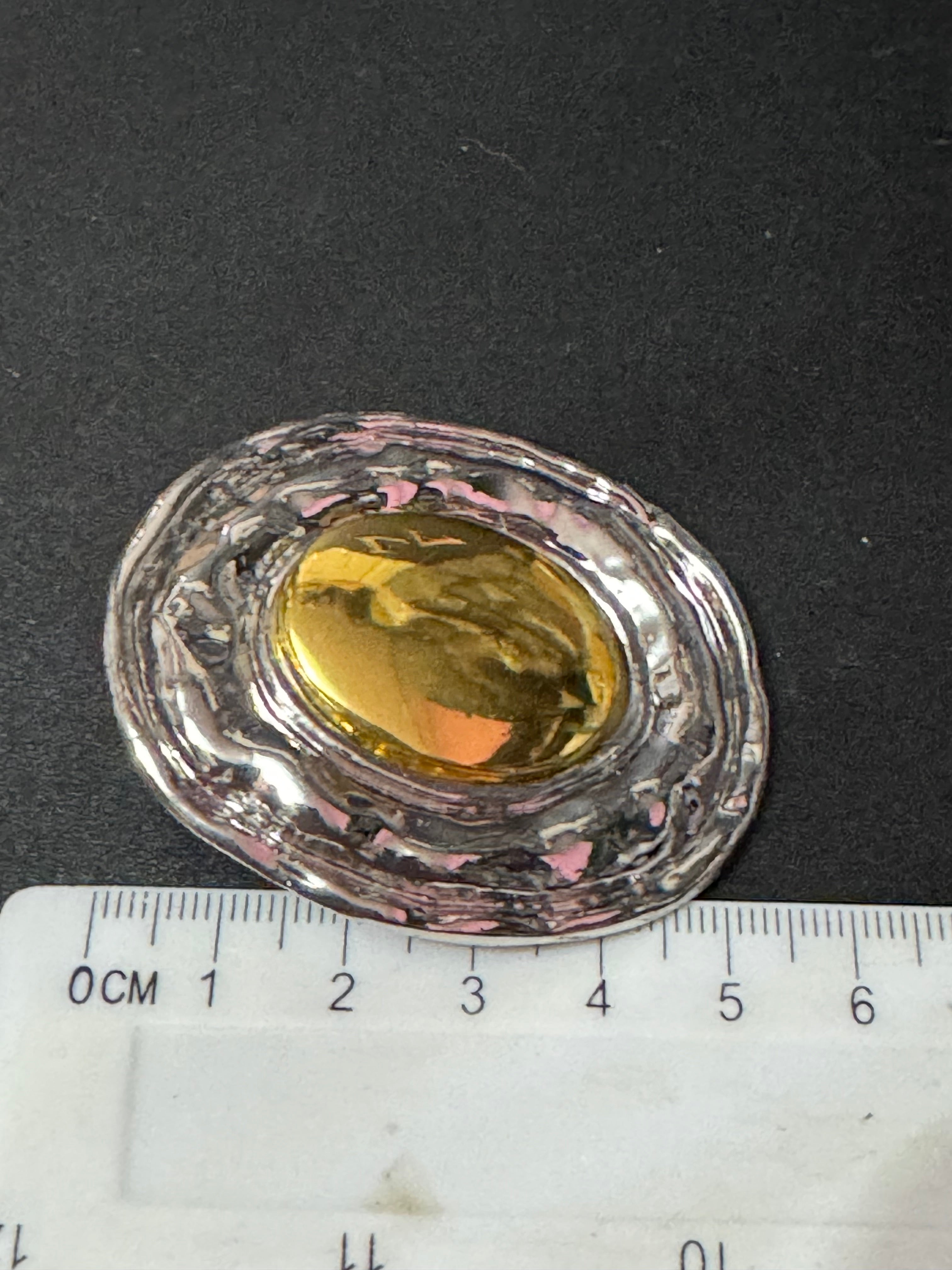 Oversized huge silver and gold tone statement Textured oval pierced stud earrings