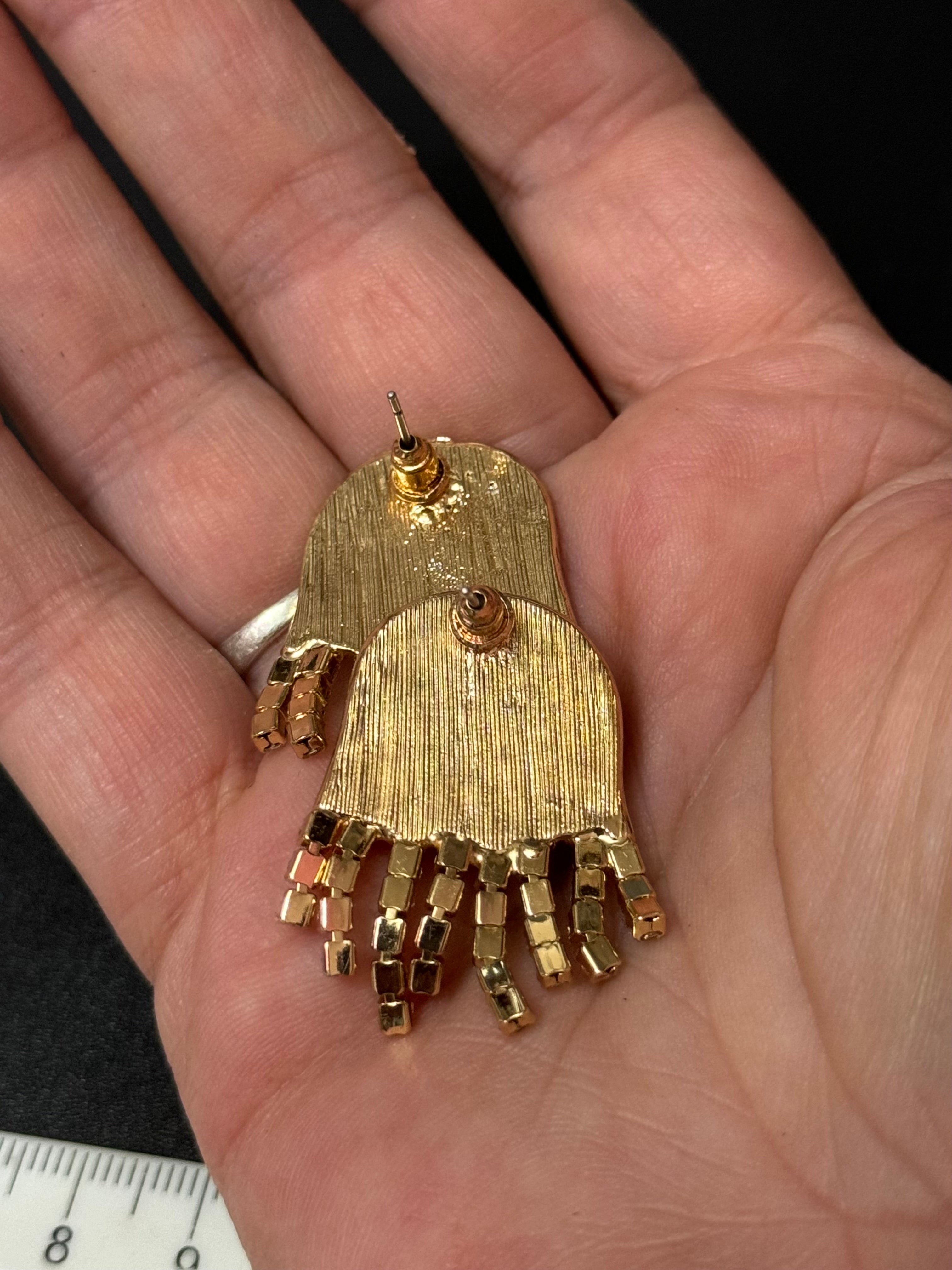 Articulated Spooky crystal diamanté ghost earrings for Halloween