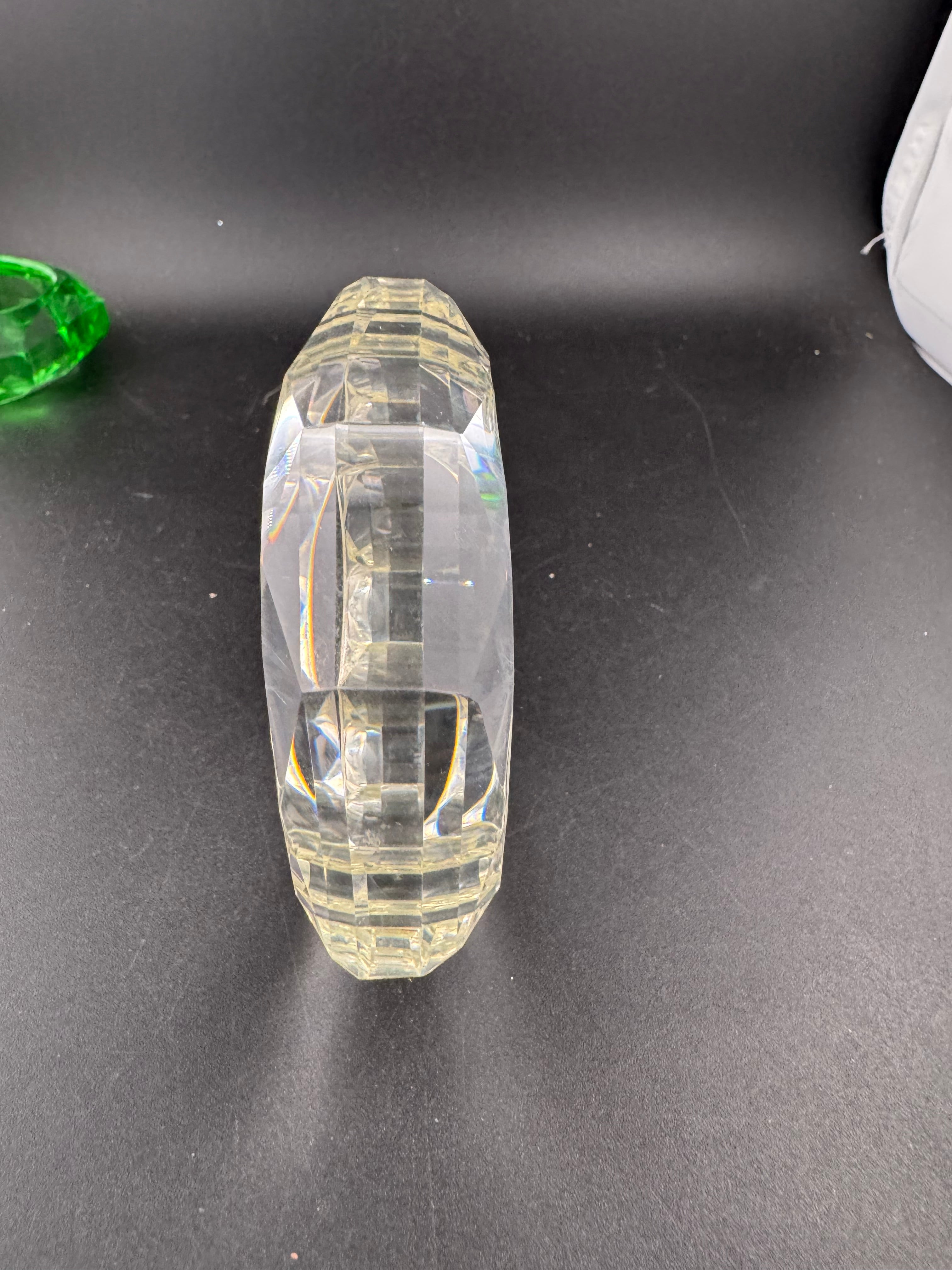 Chunky clear acrylic faceted wide fixed bangle