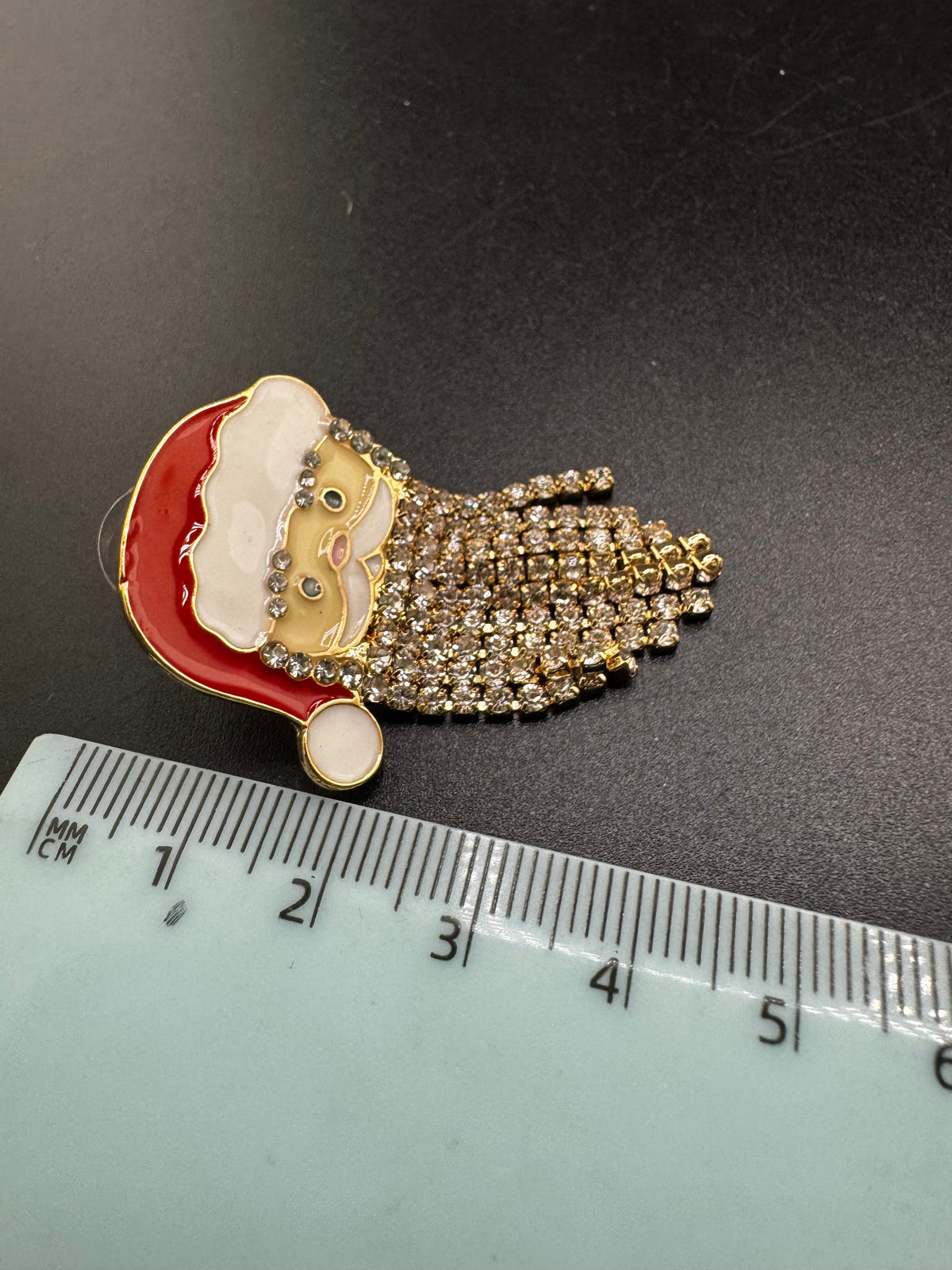 Sparkly rhinestone Father Christmas Santa Claus earrings
