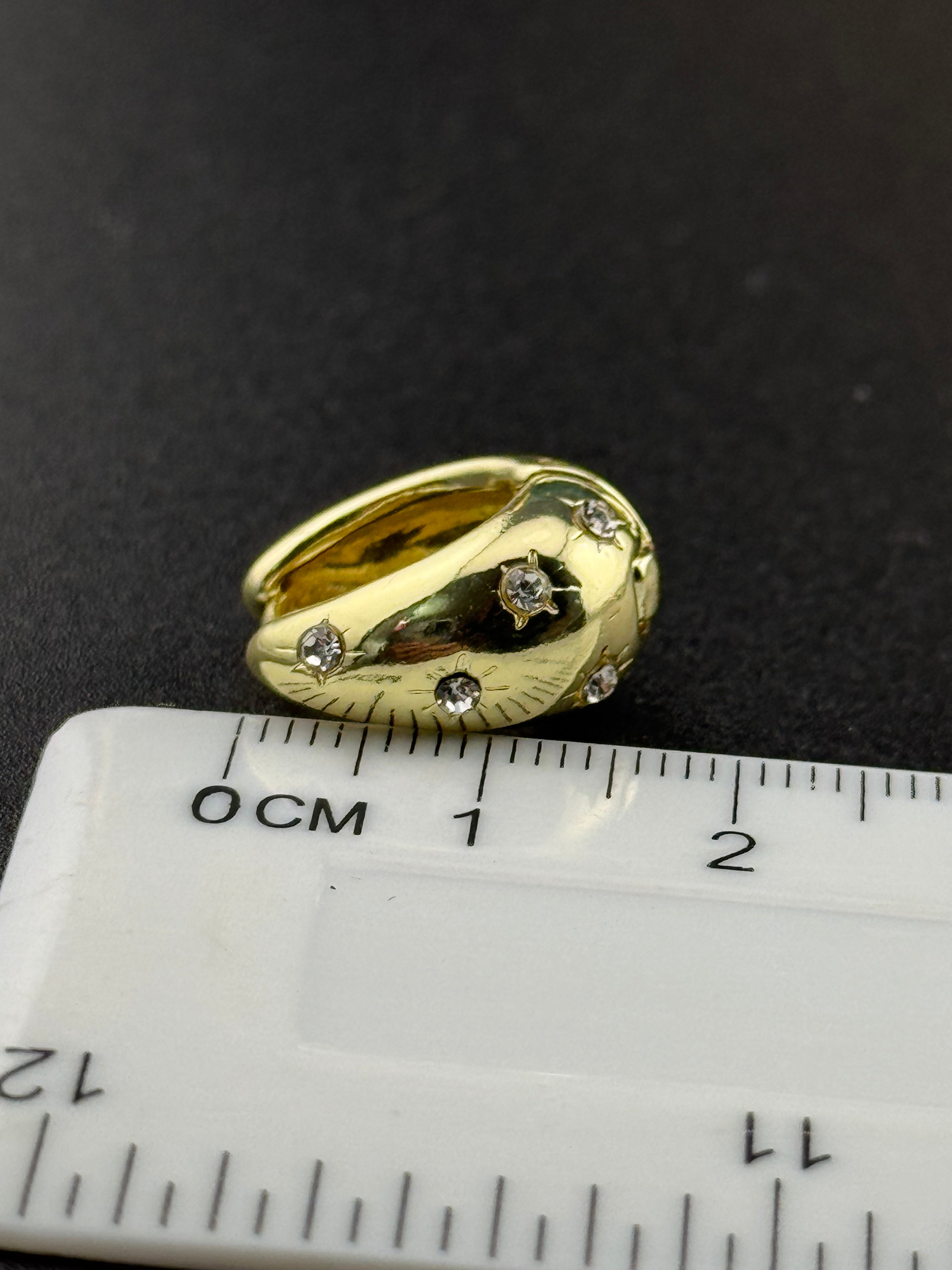 Clear diamante star cut CZ diamanté small wide hoop earrings