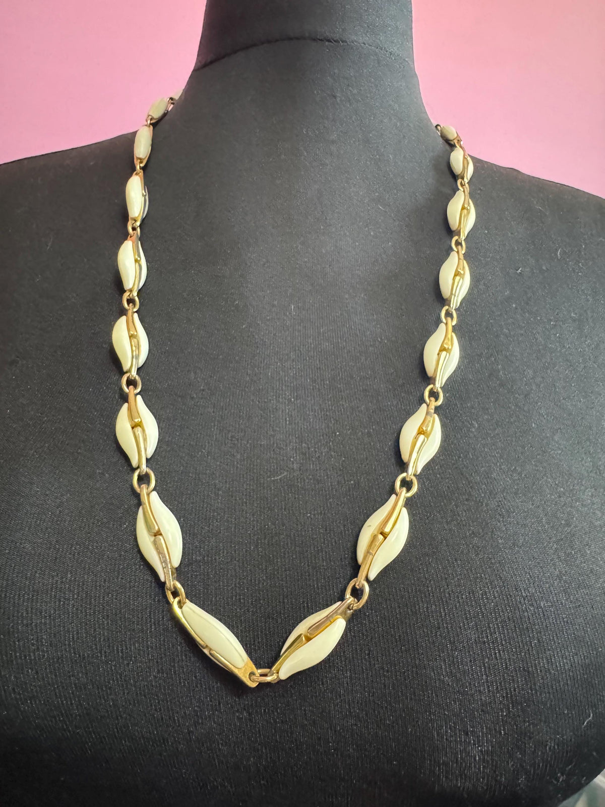 Vintage Grosse Necklace, Signed from Germany, Cream Beads, 81 Cm