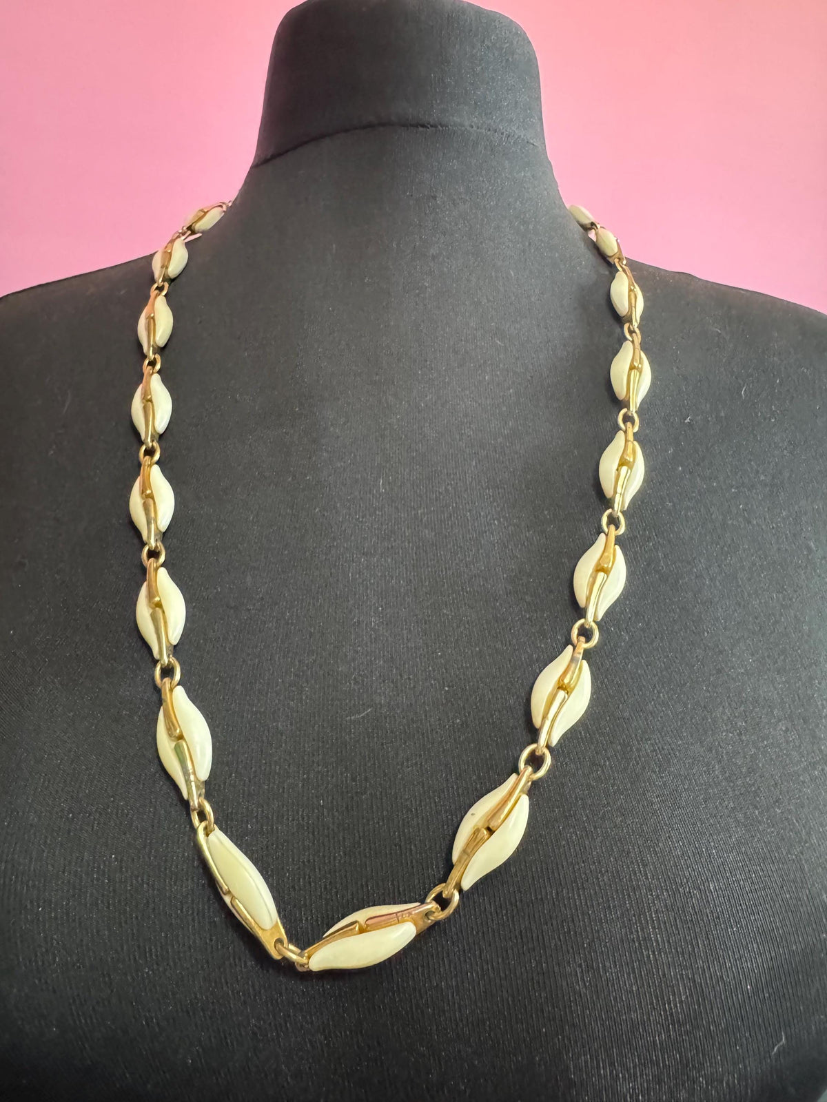 Vintage Grosse Necklace, Signed from Germany, Cream Beads, 81 Cm