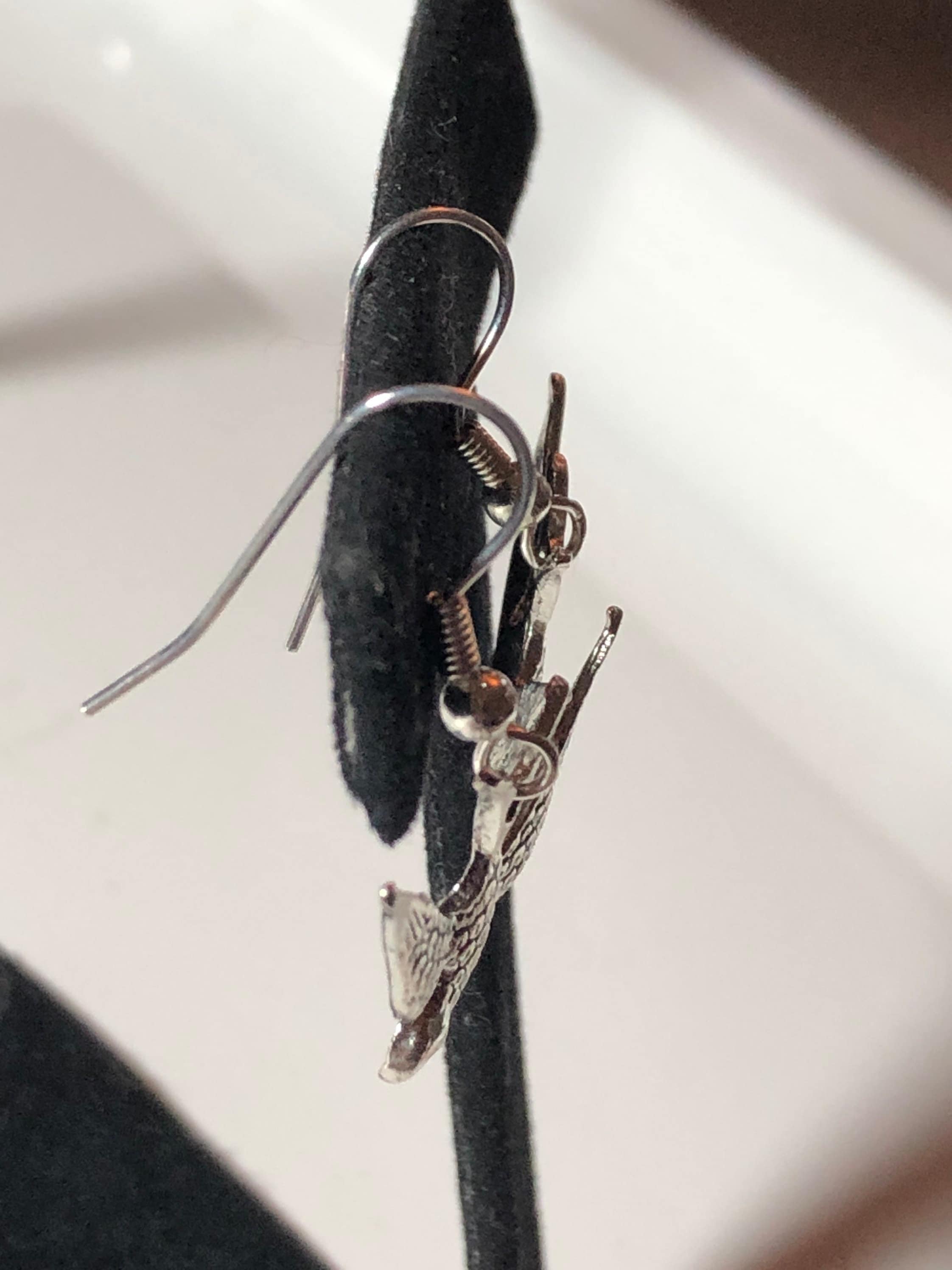 1950s style bluebird bird swallow earrings pierced ears