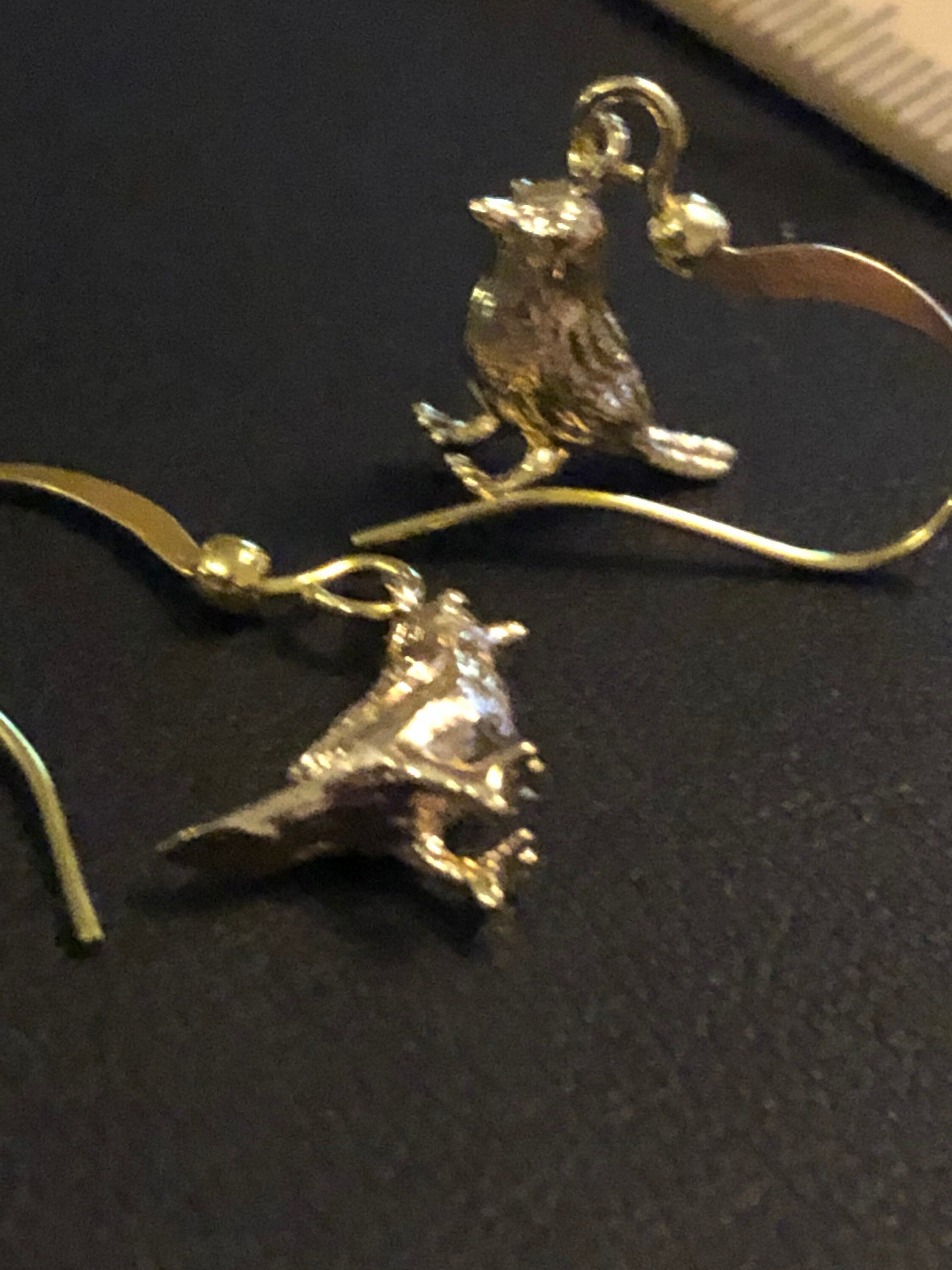 small silver plated garden bird sparrow earrings for pierced ears