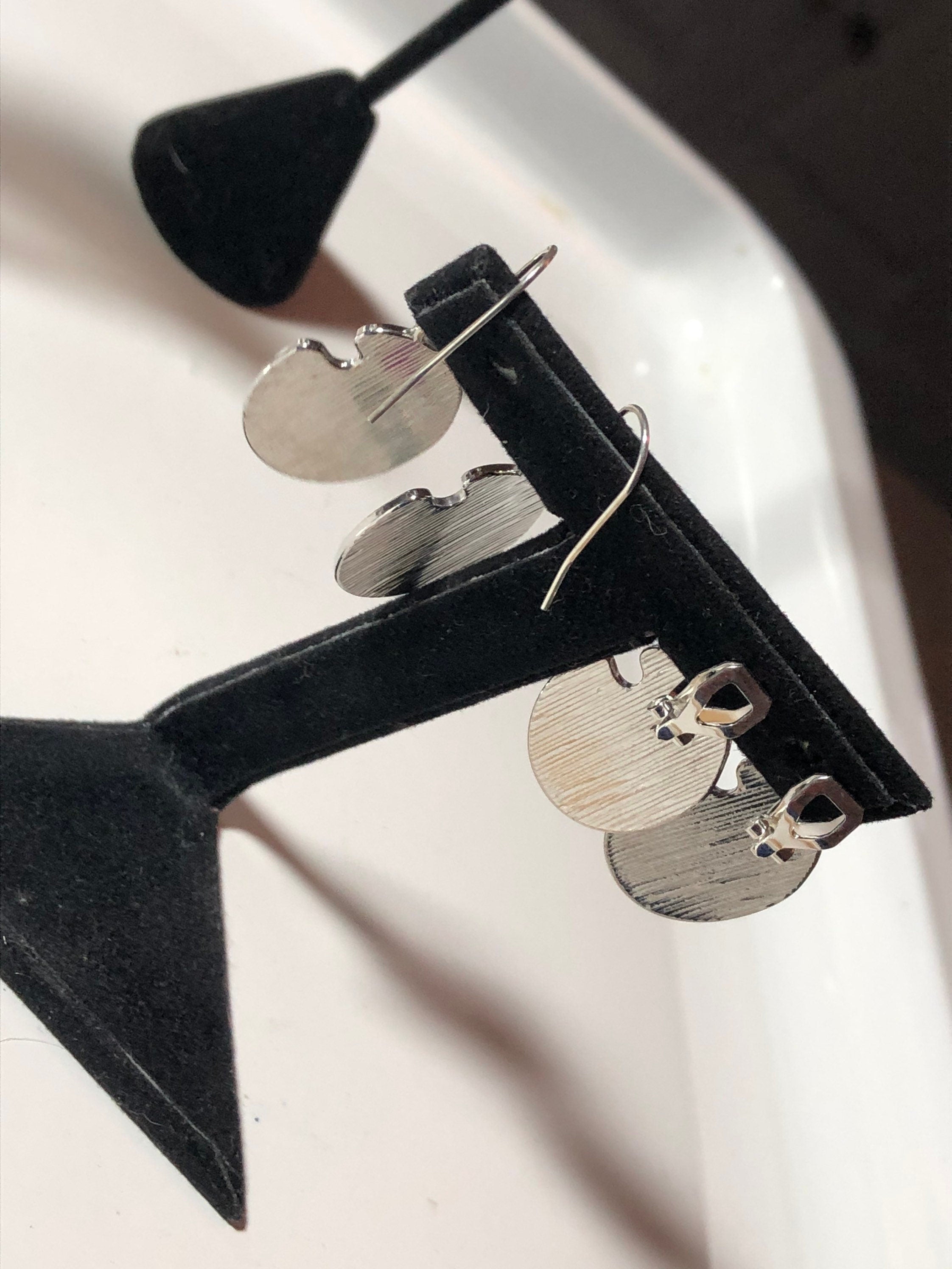 paint pallet silver drop earrings, Novelty artists