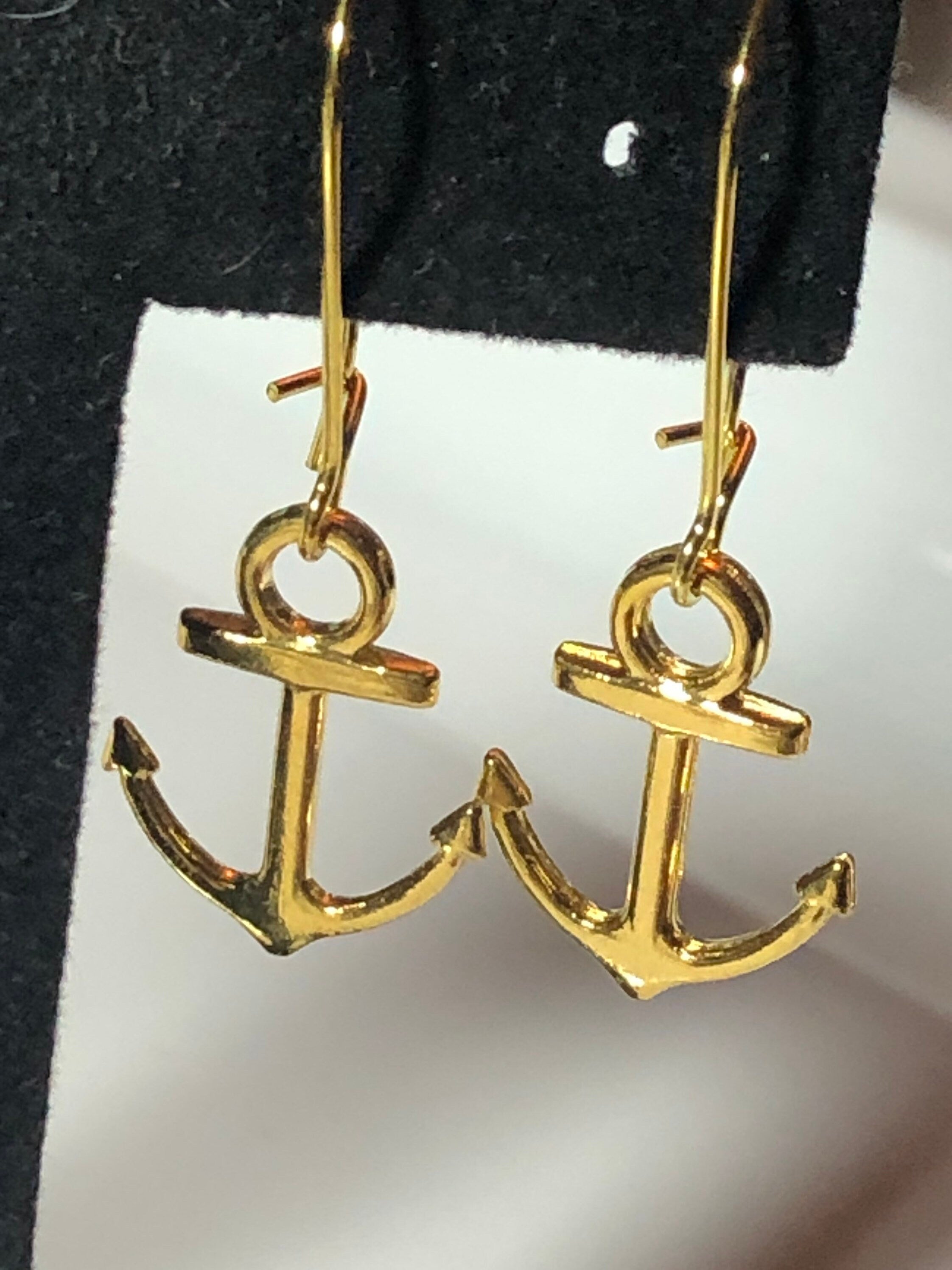 Nautical silver metal lighthouse dangly earrings pierced ears