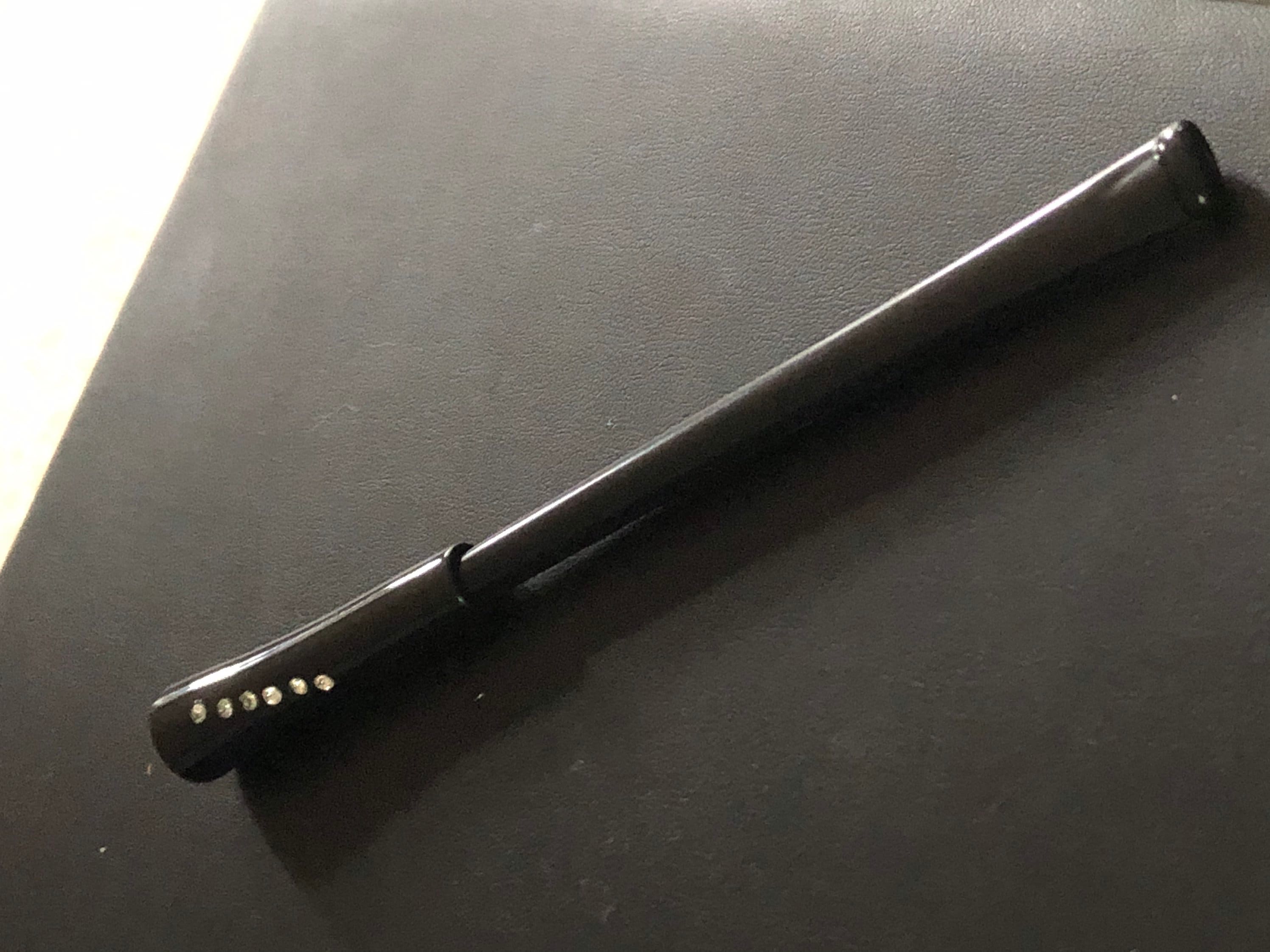 Vintage early plastic black diamanté crystal rhinestone ladies long Cigarette Holder