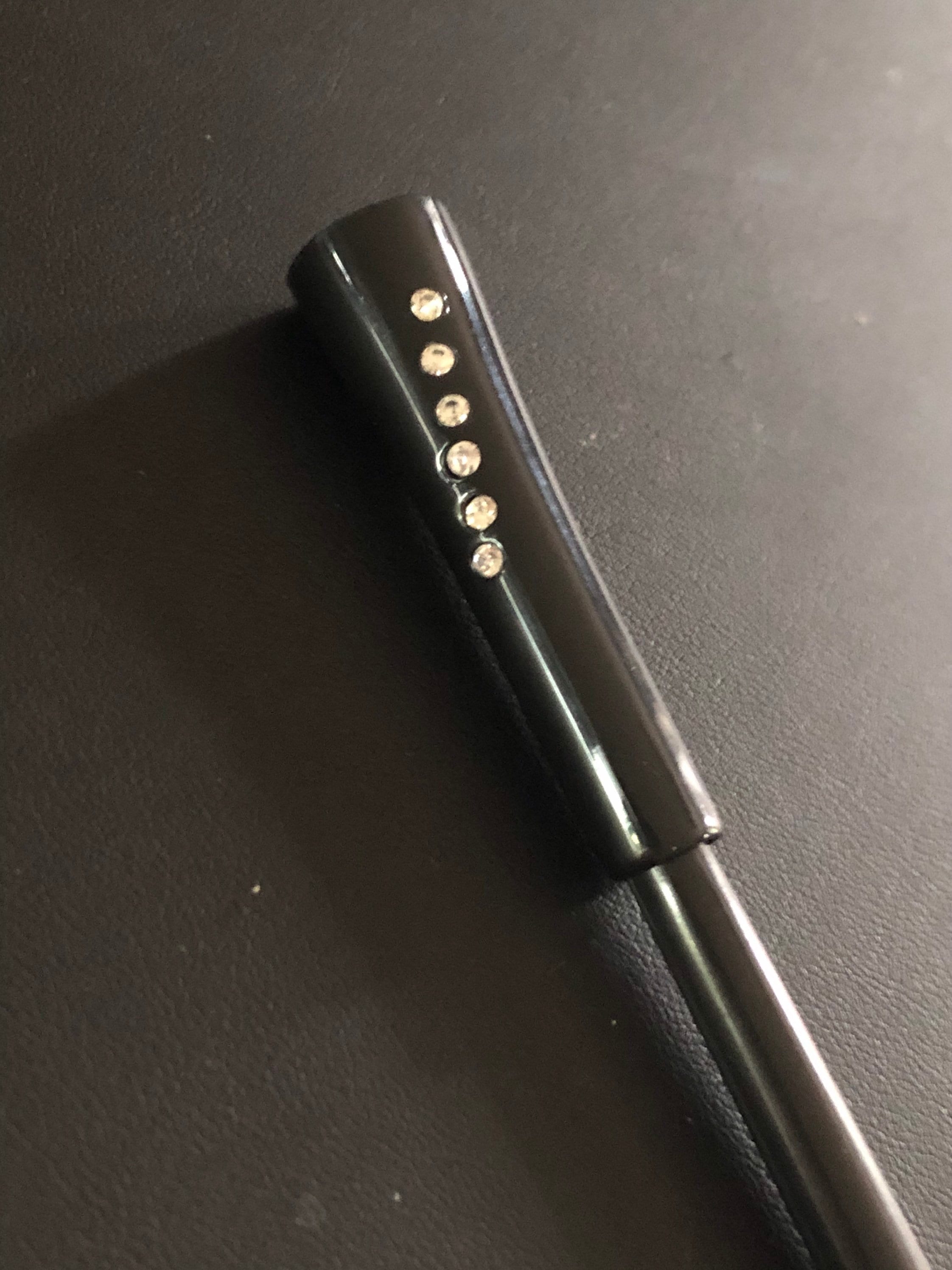 Vintage early plastic black diamanté crystal rhinestone ladies long Cigarette Holder