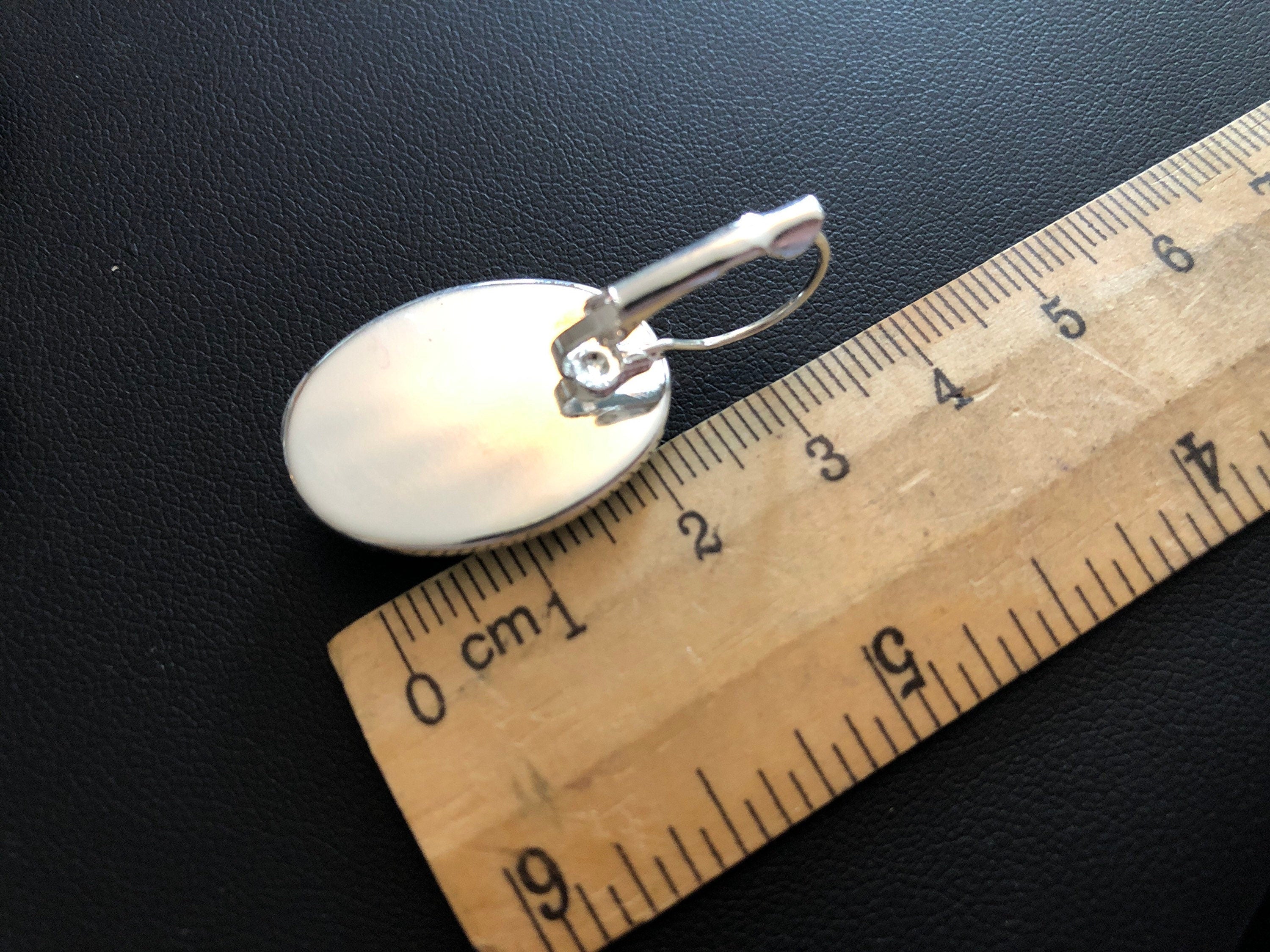 Red Pink roses Spring garden flowers oval glass cabochon floral earrings