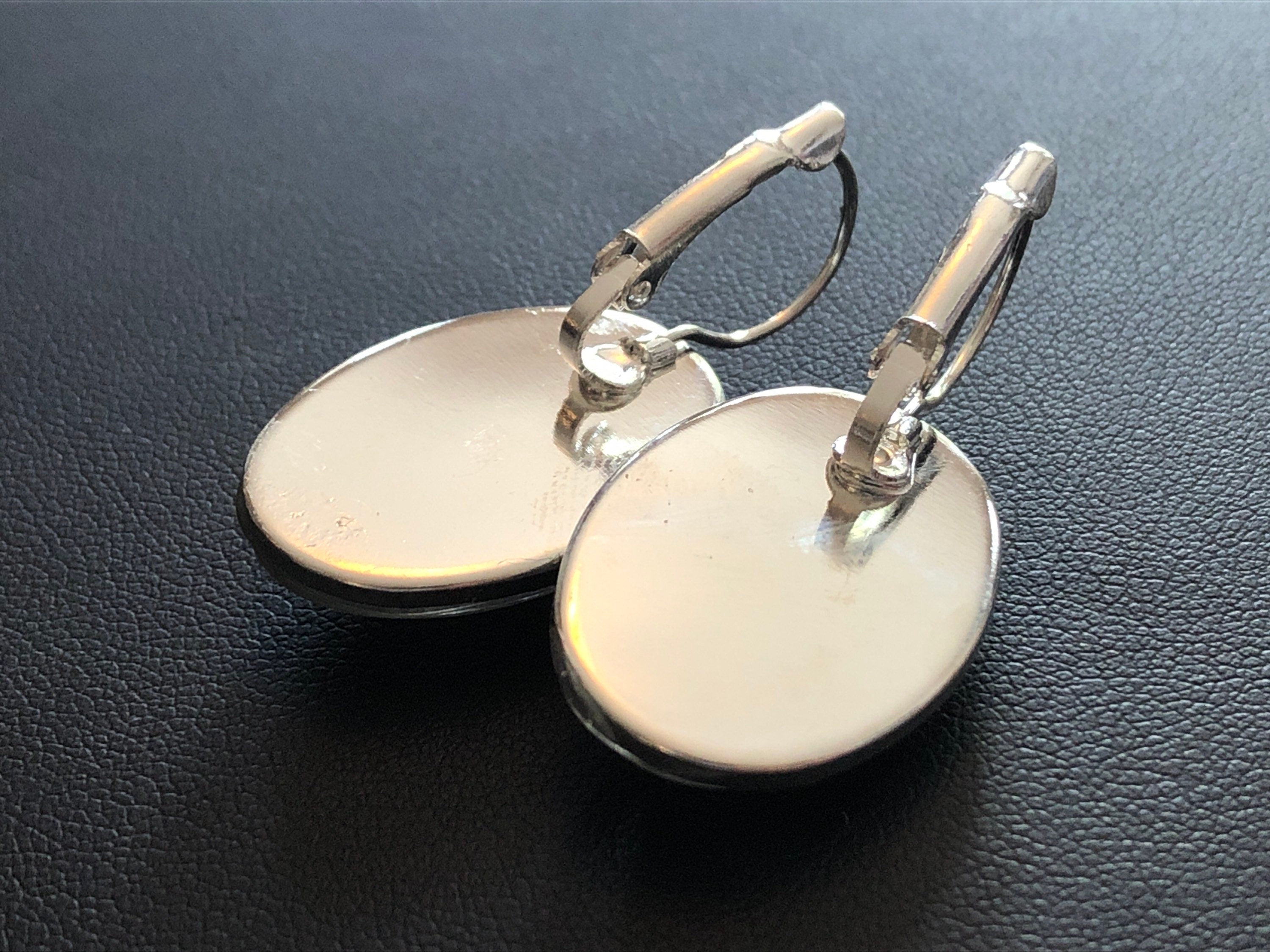 Red Pink roses Spring garden flowers oval glass cabochon floral earrings