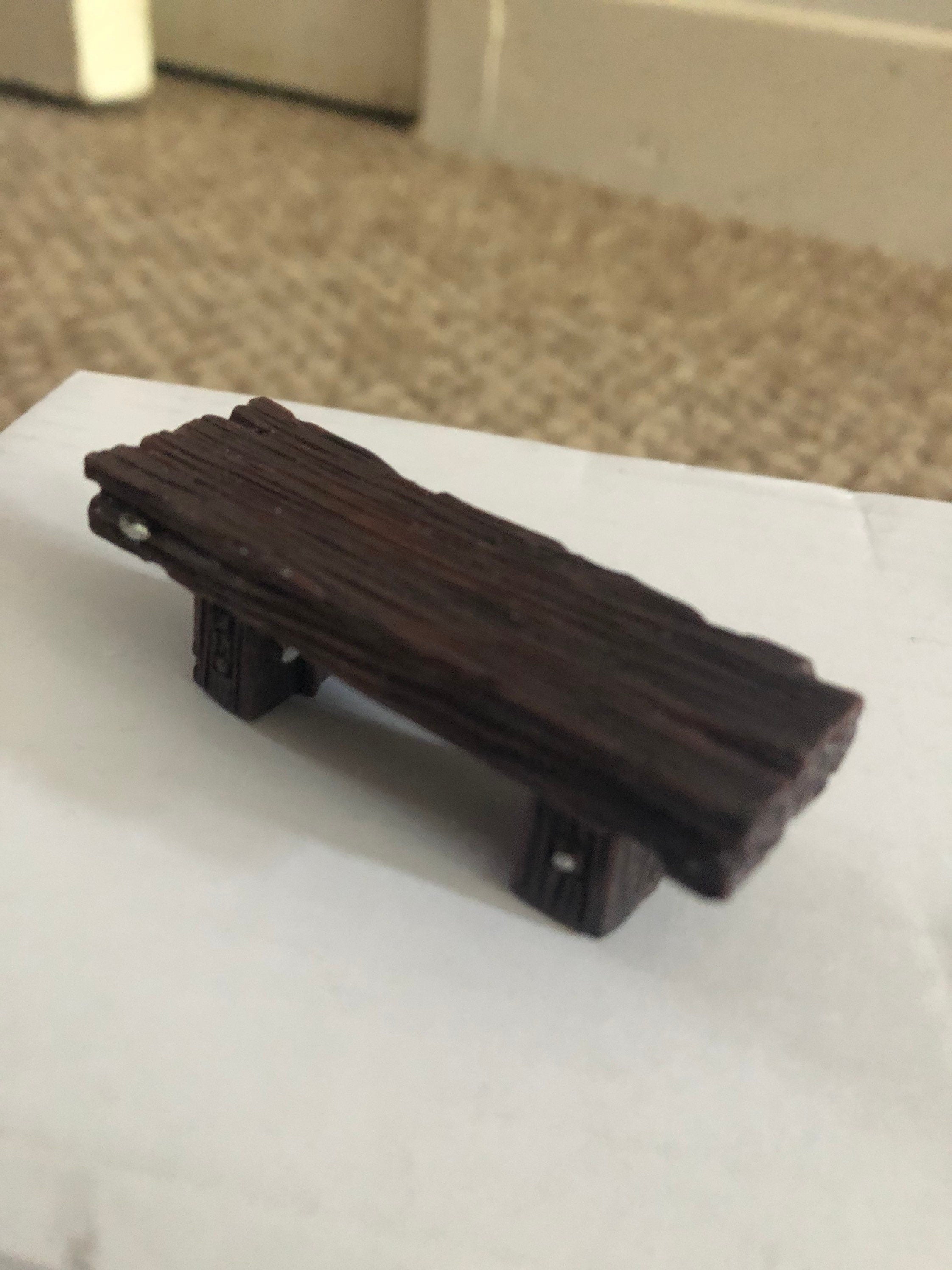 DARK BROWN faux wooden bench seat cake decoration Miniature Resin Cake topper rustic