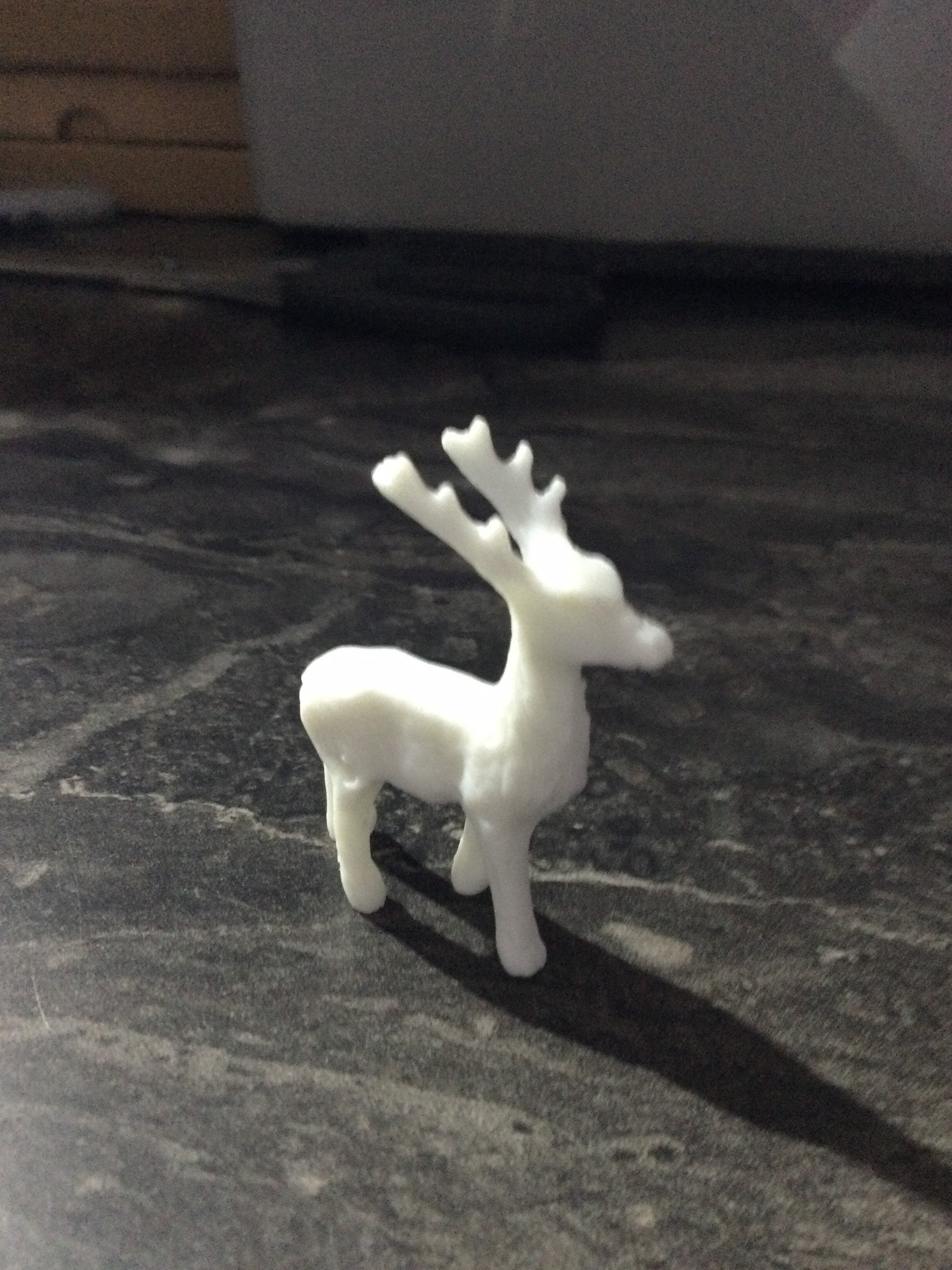 White Reindeer Cake Topper: Plastic Stag Animal Decoration