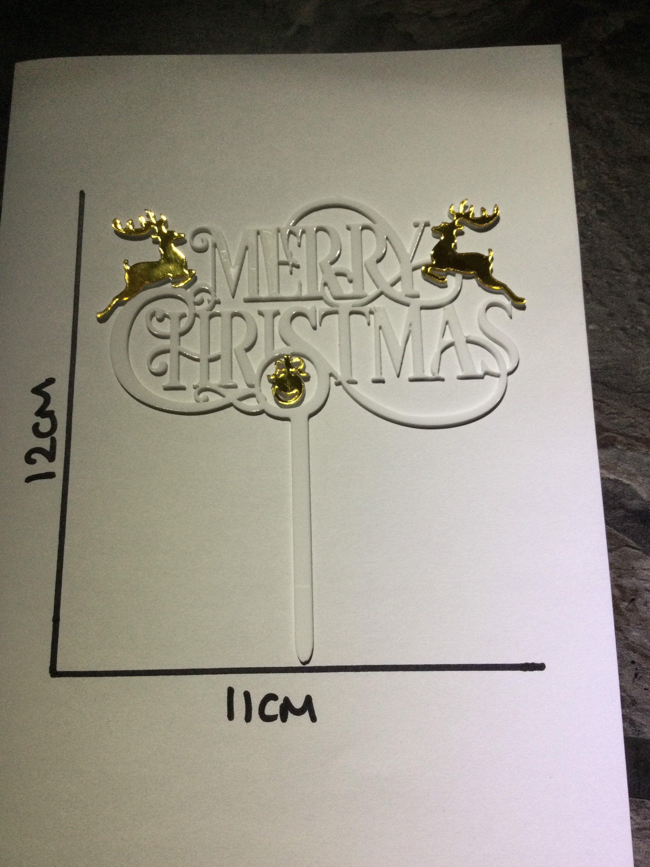 Merry Christmas Cake Topper Nordic Hygge Acrylic white icing cake decorations