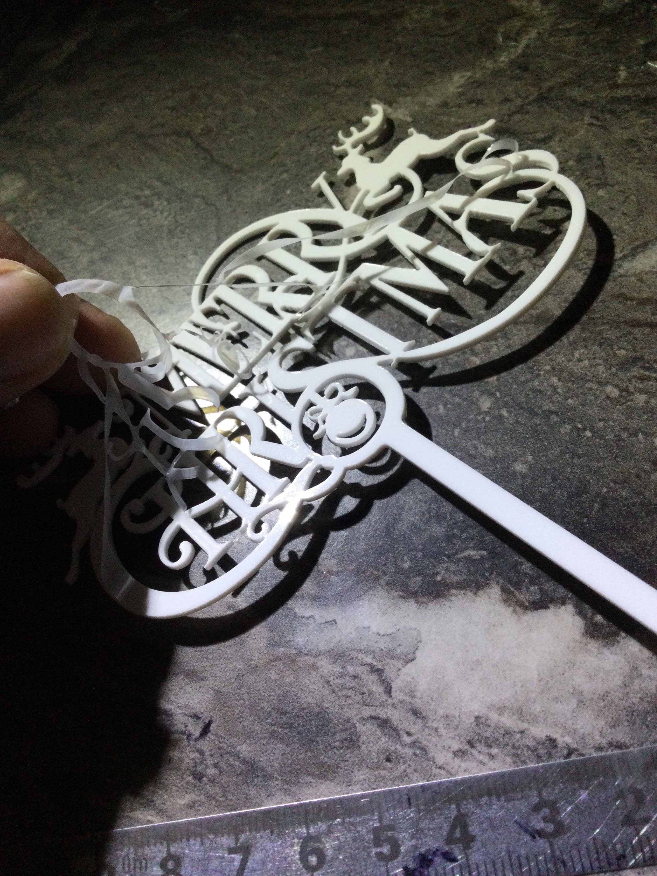 Merry Christmas Cake Topper Nordic Hygge Acrylic white icing cake decorations