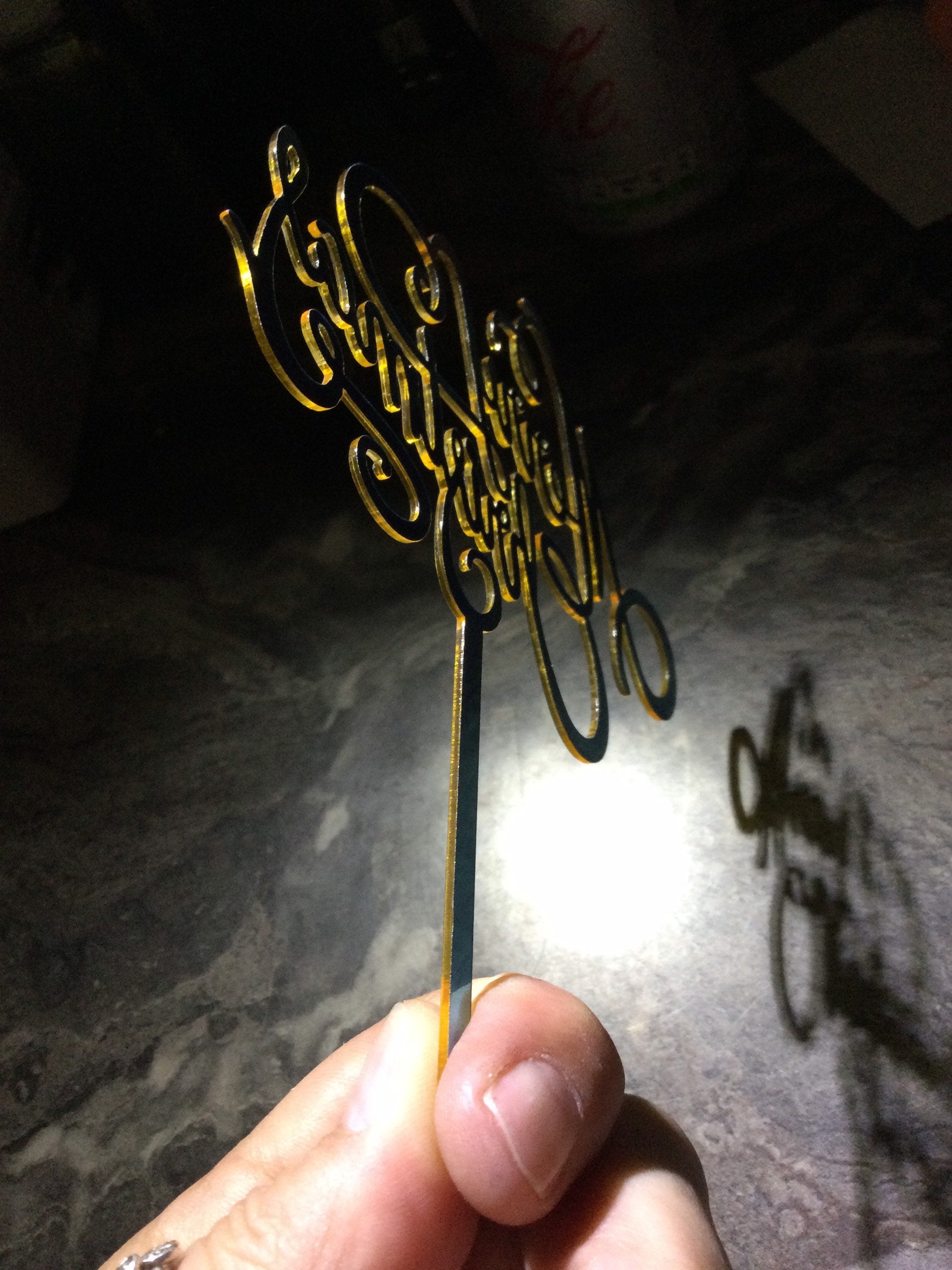 Metallic gold Merry Christmas Cake Topper Acrylic Cake decoration