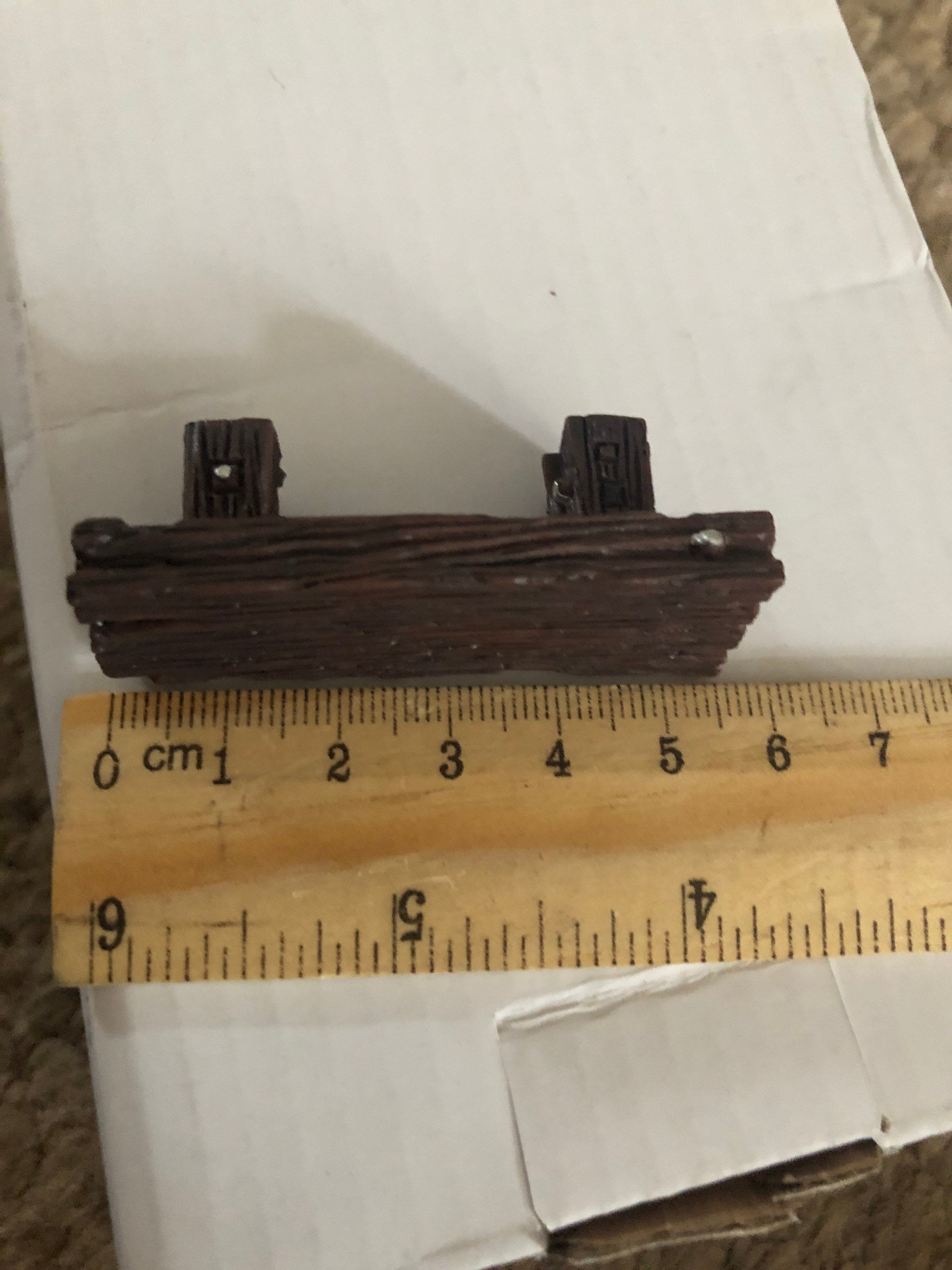 DARK BROWN faux wooden bench seat cake decoration Miniature Resin Cake topper rustic