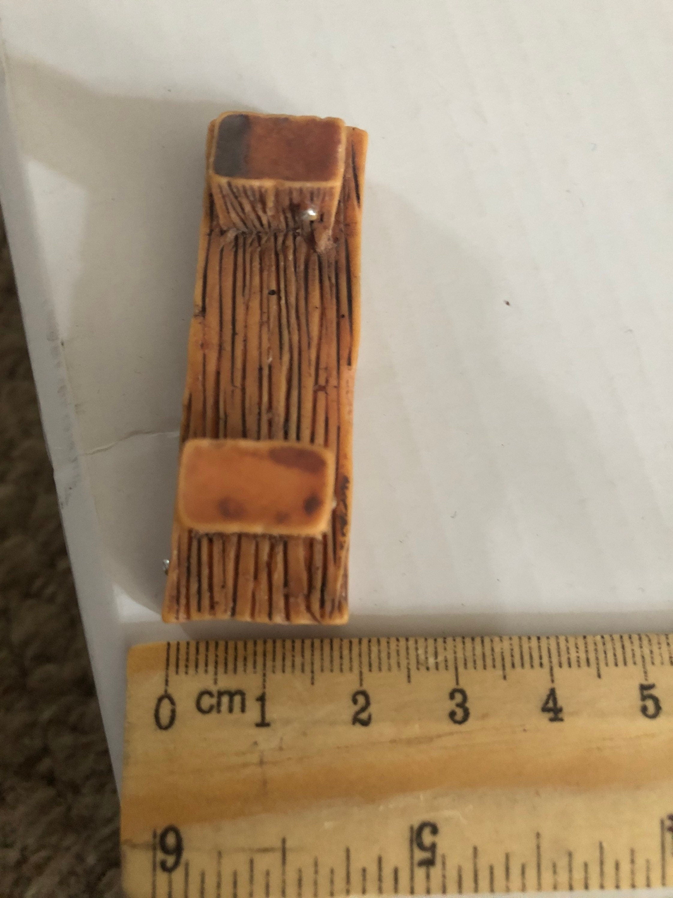 MID BROWN Miniature Resin Cake topper rustic faux wooden bench seat cake decoration