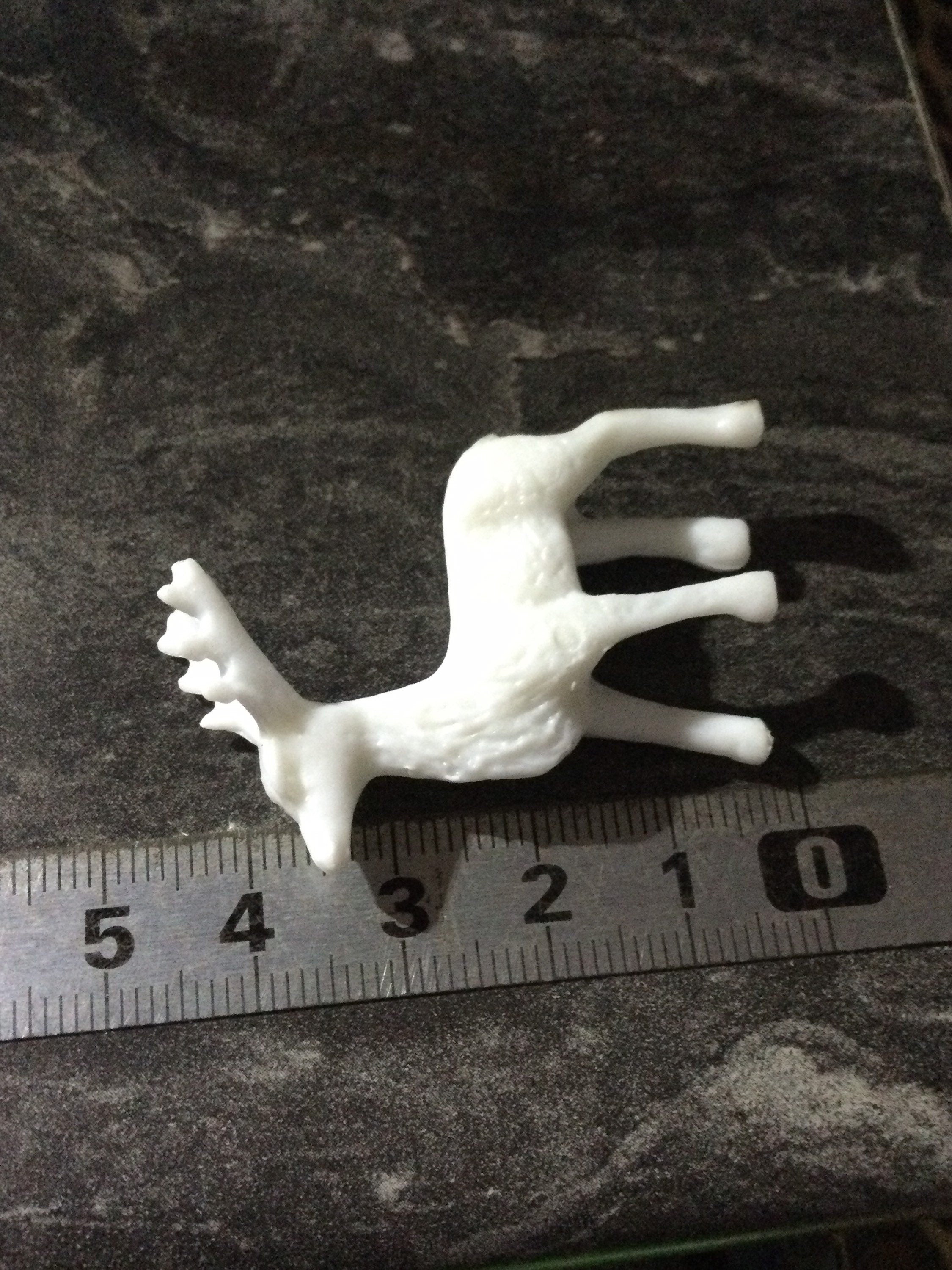 White Reindeer Cake Topper: Plastic Stag Animal Decoration