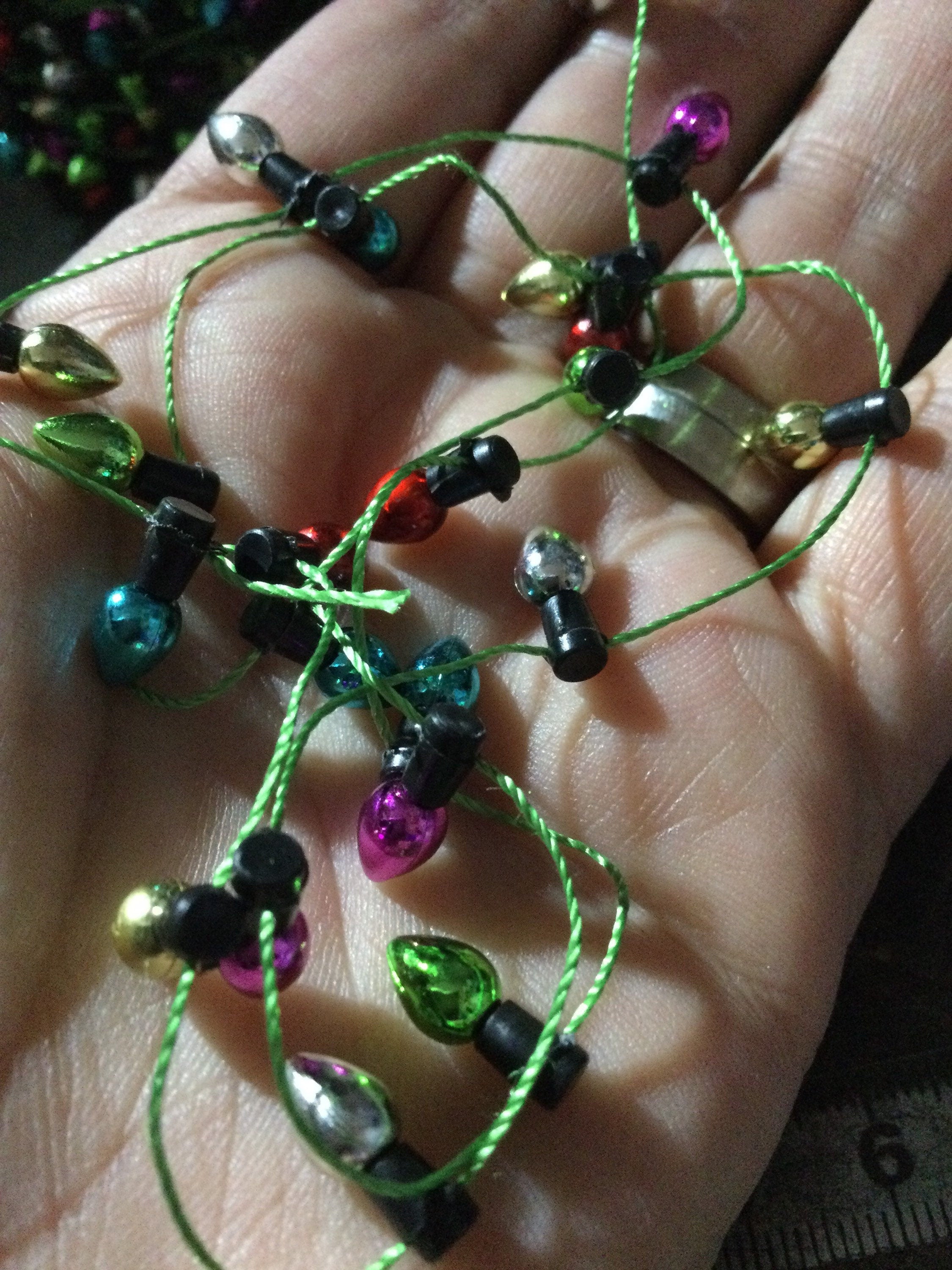 Miniature Metallic Christmas Fairy Lights: Cake Topper, Dollhouse (100cm)