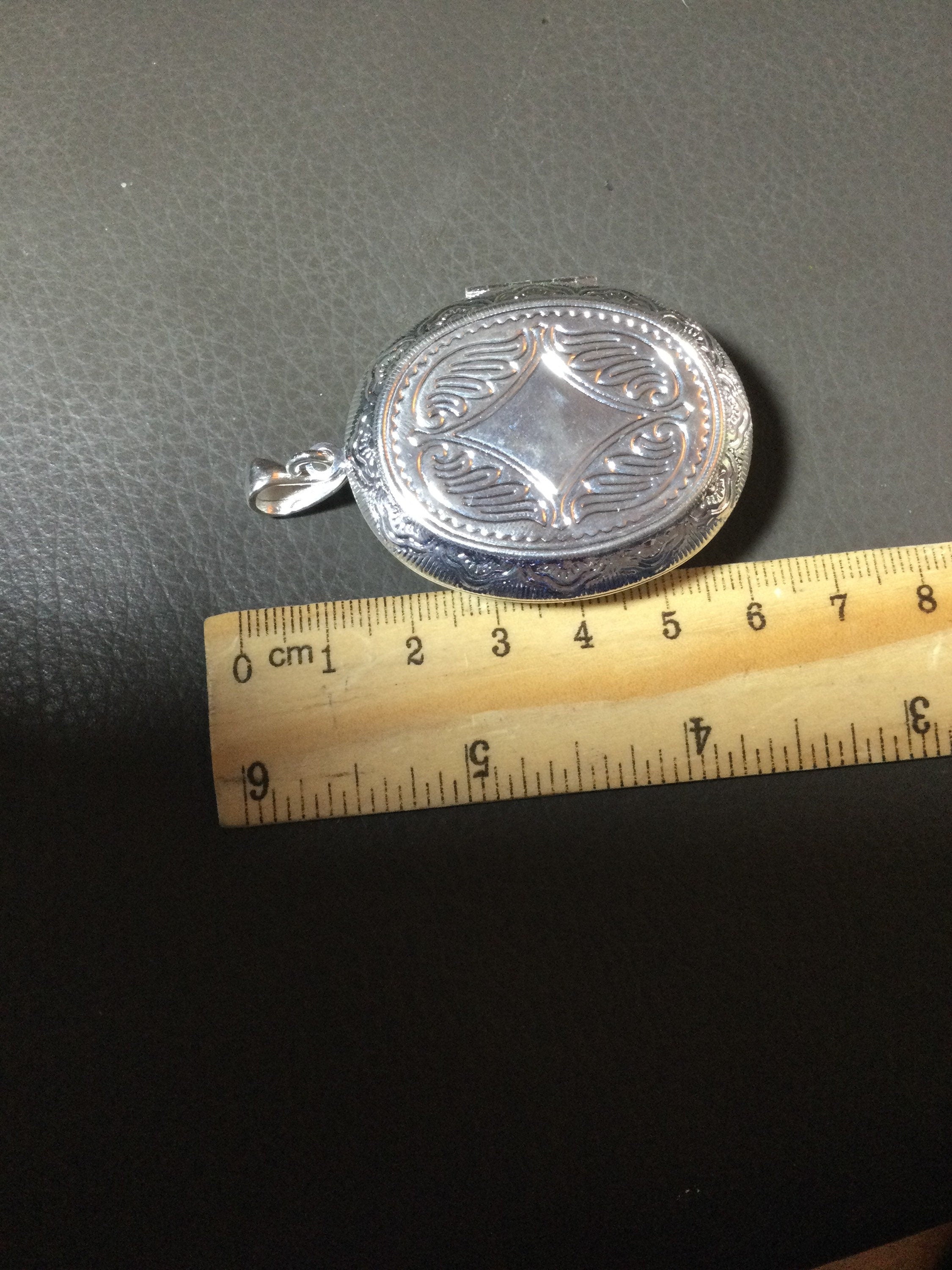 Tropical Palm Tree Locket Pendant, Matte Black Oval Photo Keepsake