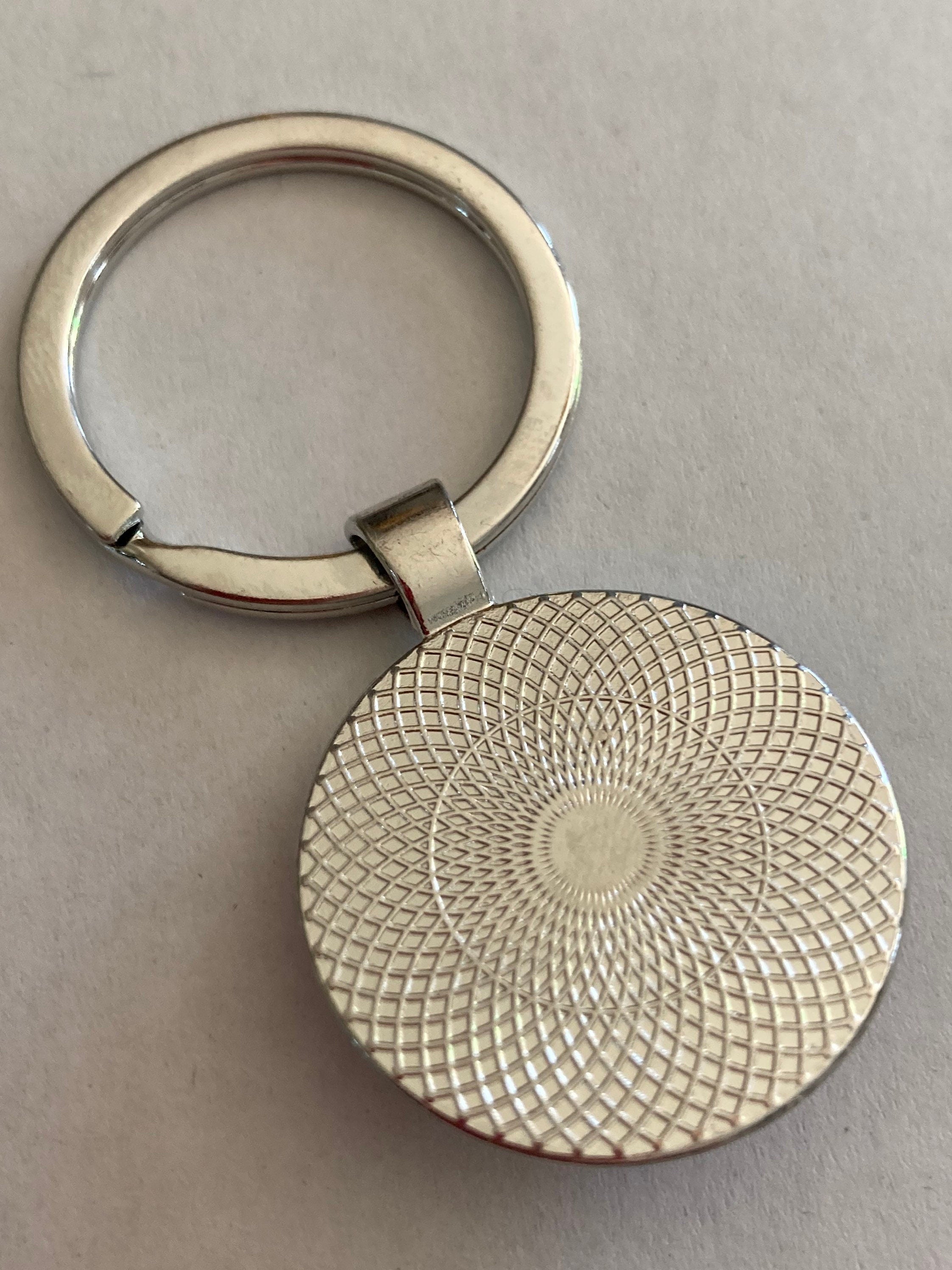 City of London silver tone pink keyring Union Jack uk souvenir