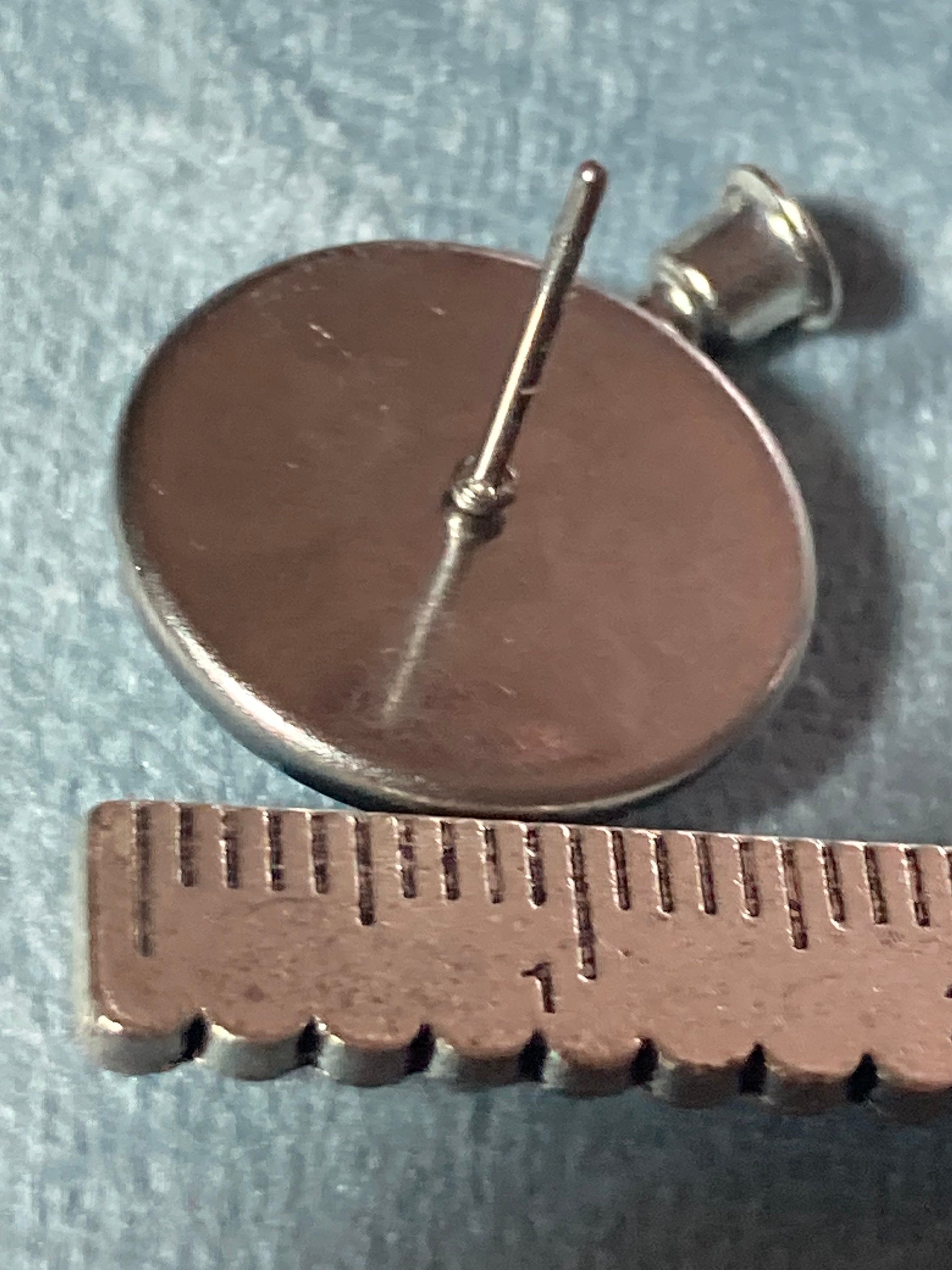 Union Jack stud earrings with 16mm glass cabochons stainless steel