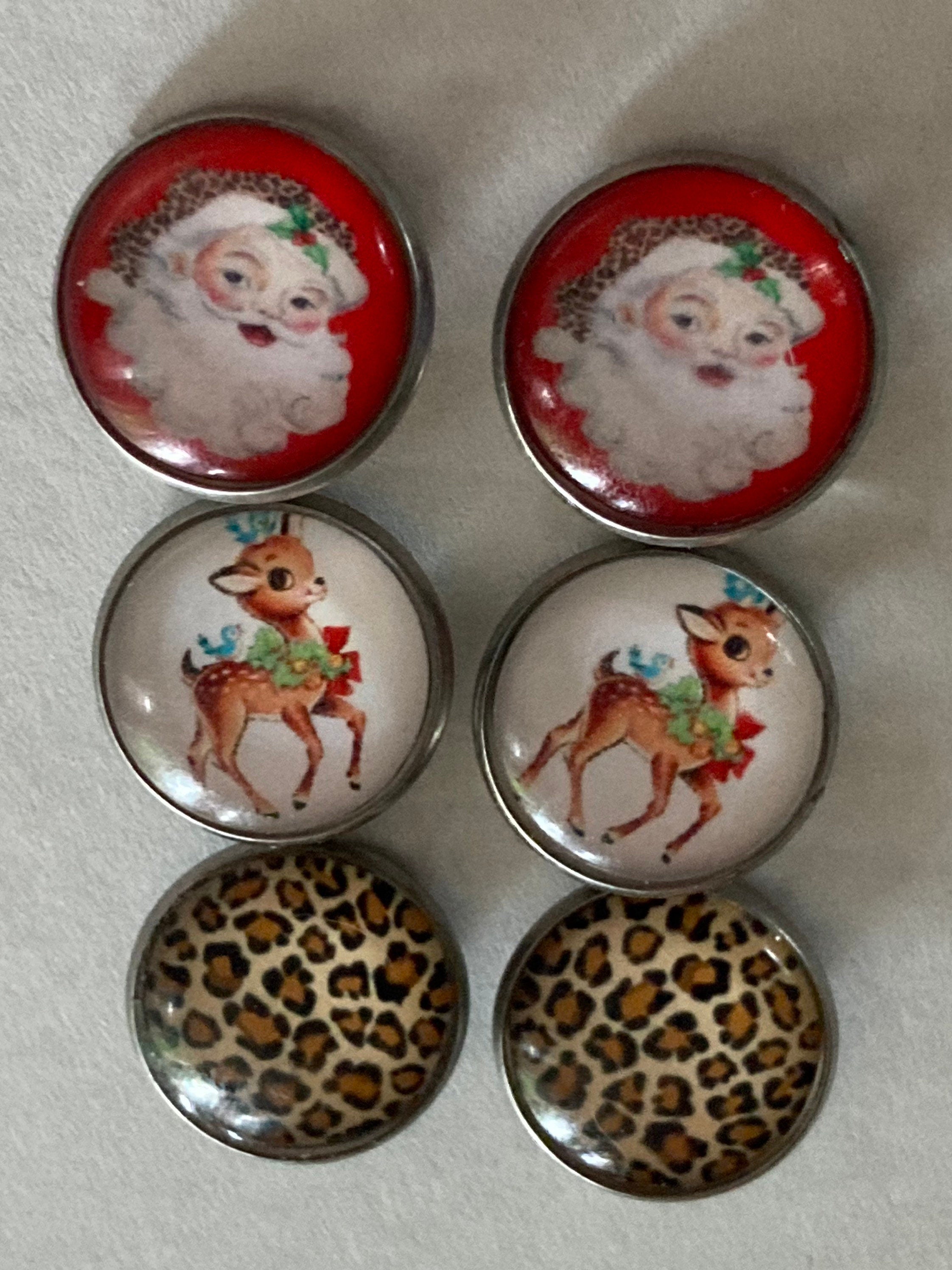 Clip on earrings Small stainless steel Christmas reindeer deer clip on earrings