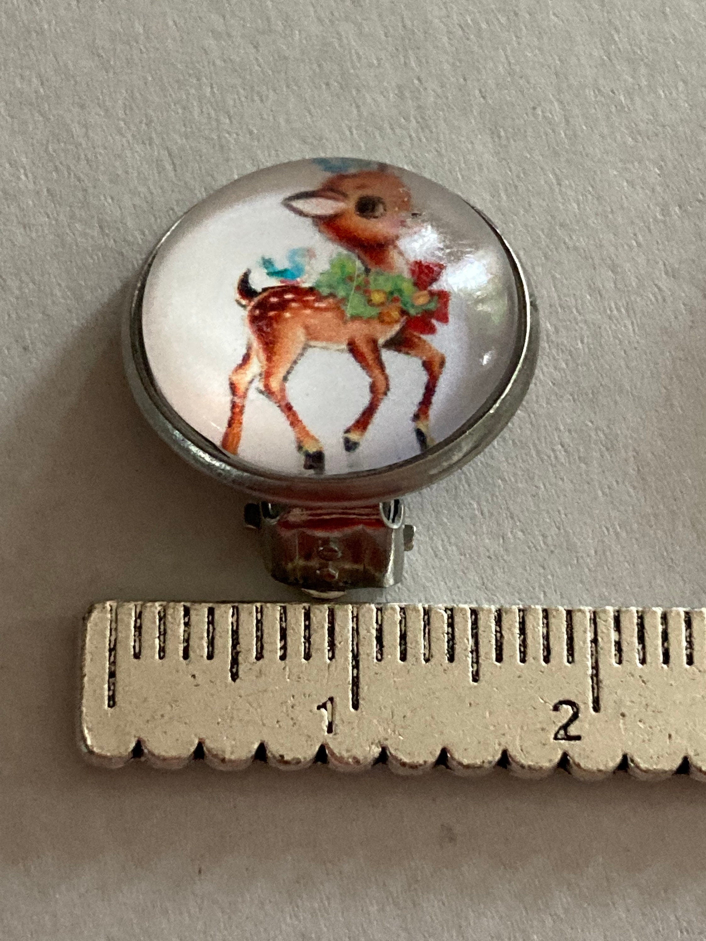 Clip on earrings Small stainless steel Christmas reindeer deer clip on earrings
