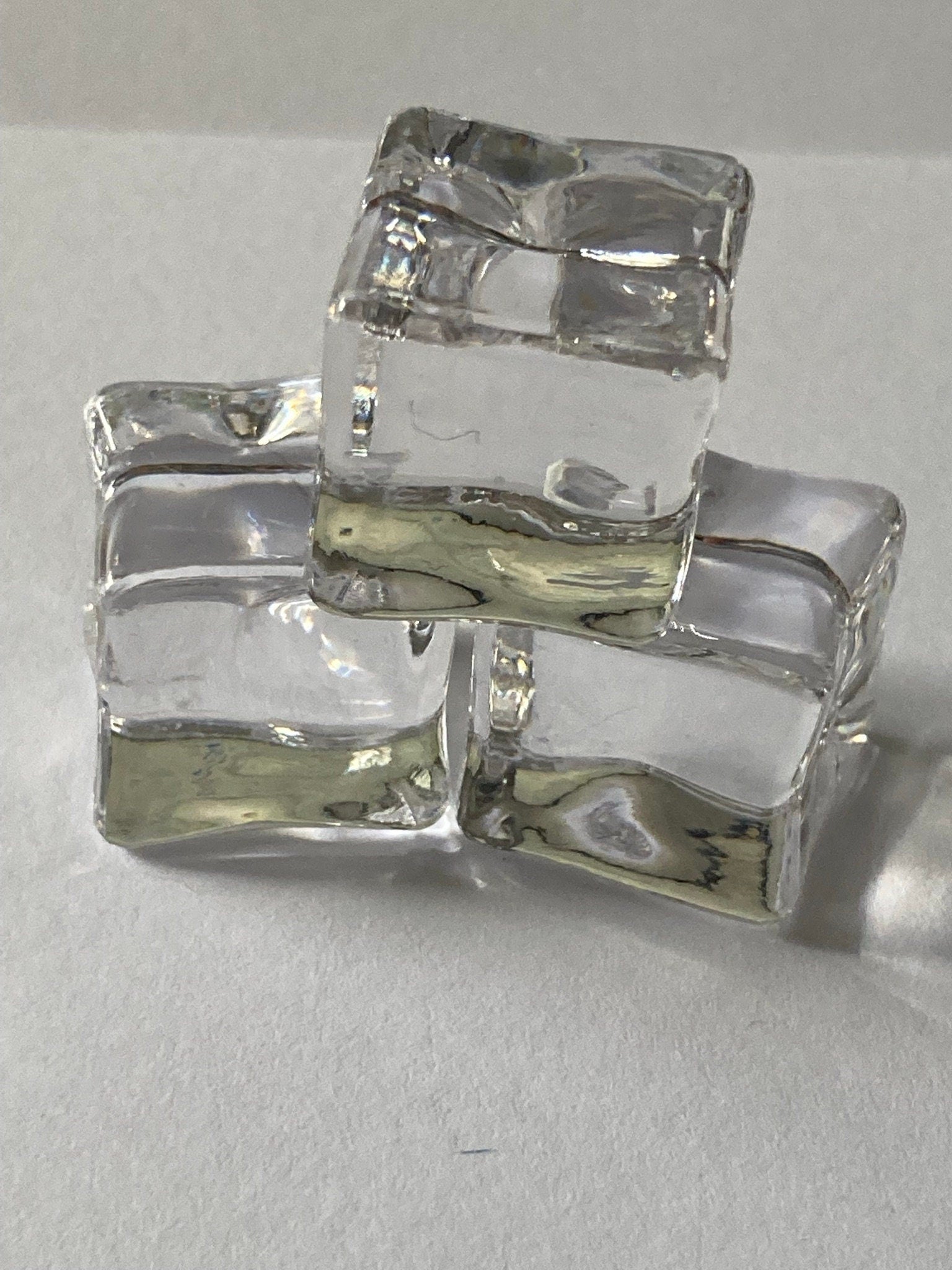 Fake Ice Cubes: Clear Acrylic Cake Topper Decorations (2cm)