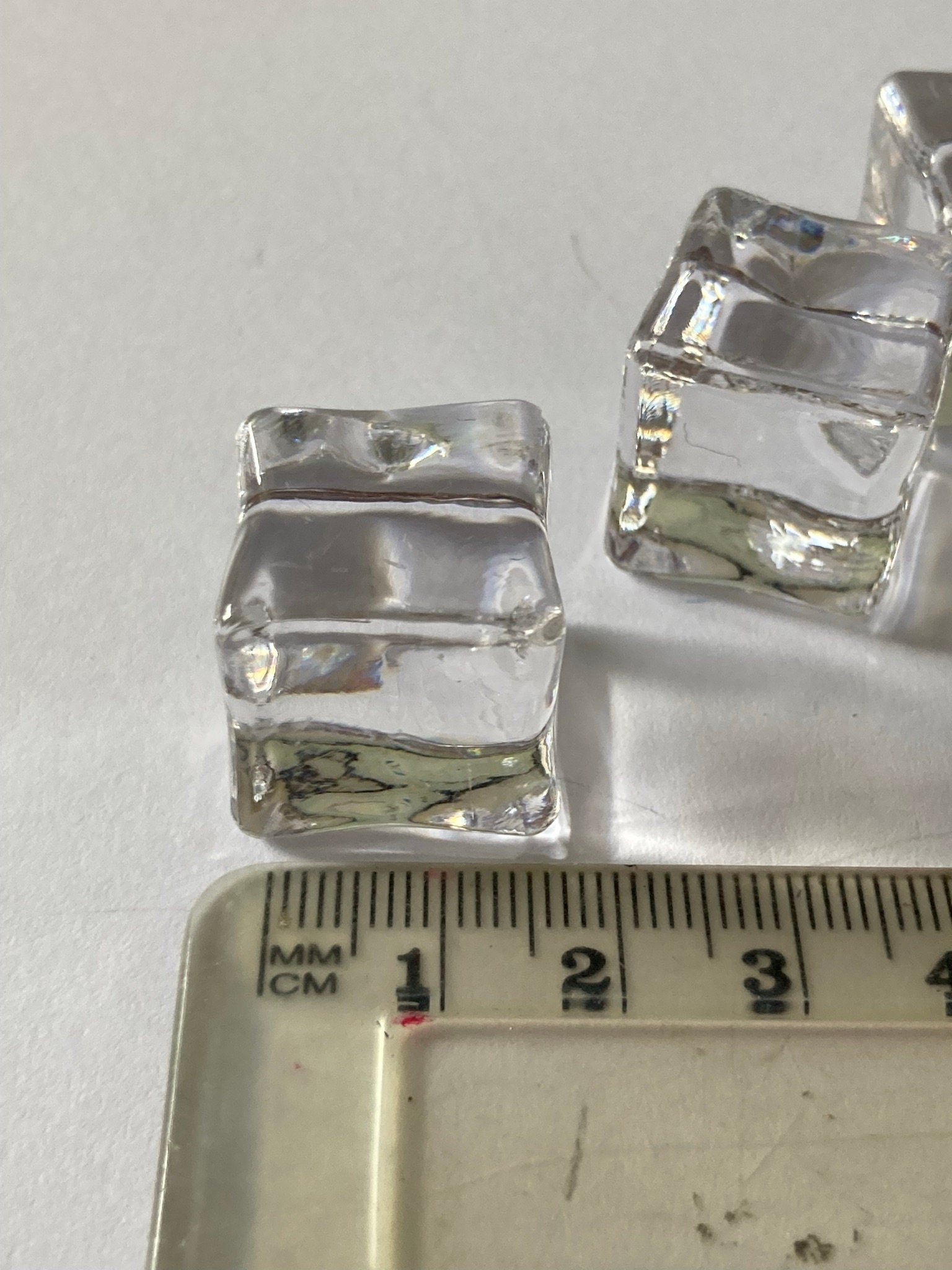 Fake Ice Cubes: Clear Acrylic Cake Topper Decorations (2cm)