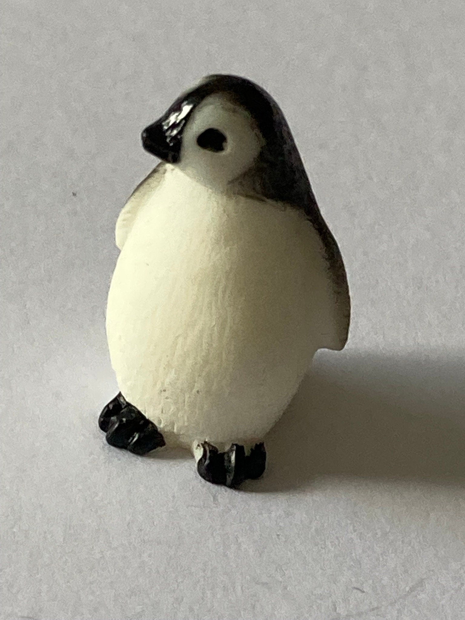 1 x miniature BABY PENGUIN cake toppers Christmas Arctic cake decoration looking left
