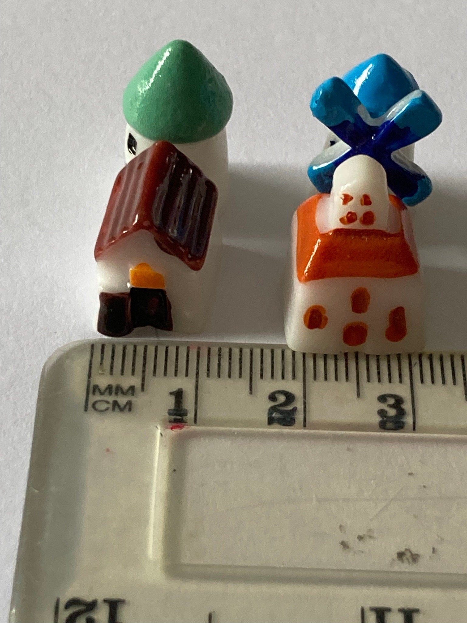 set of 4 miniature plastic windmill Houses cake toppers