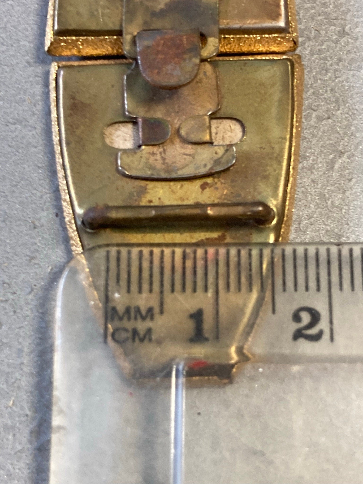 Art Deco gold & blush pink belt buckle Brass 2 part