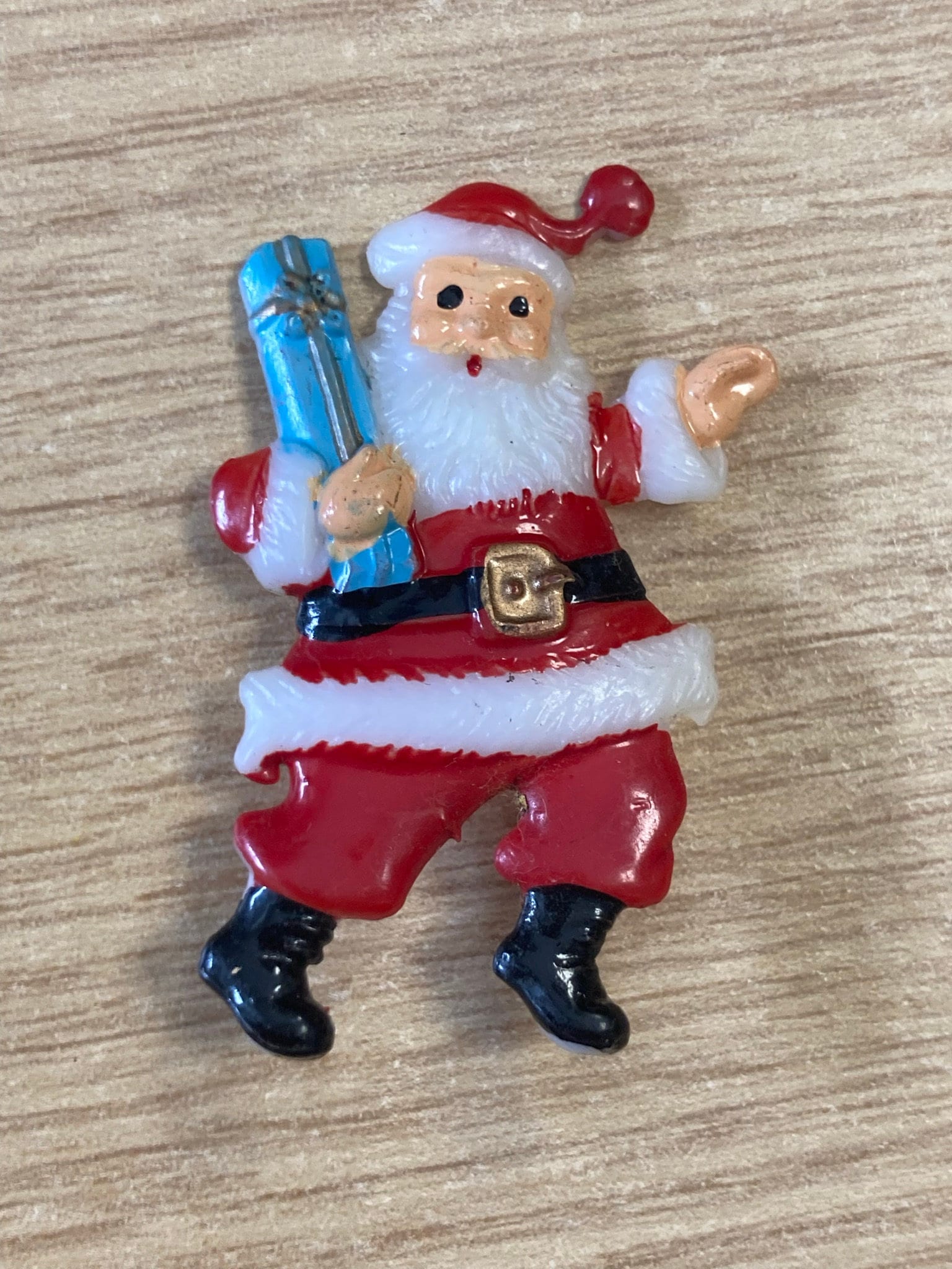 4cm flat back Santa Claus Father Christmas plastic Xmas Cake topper decoration