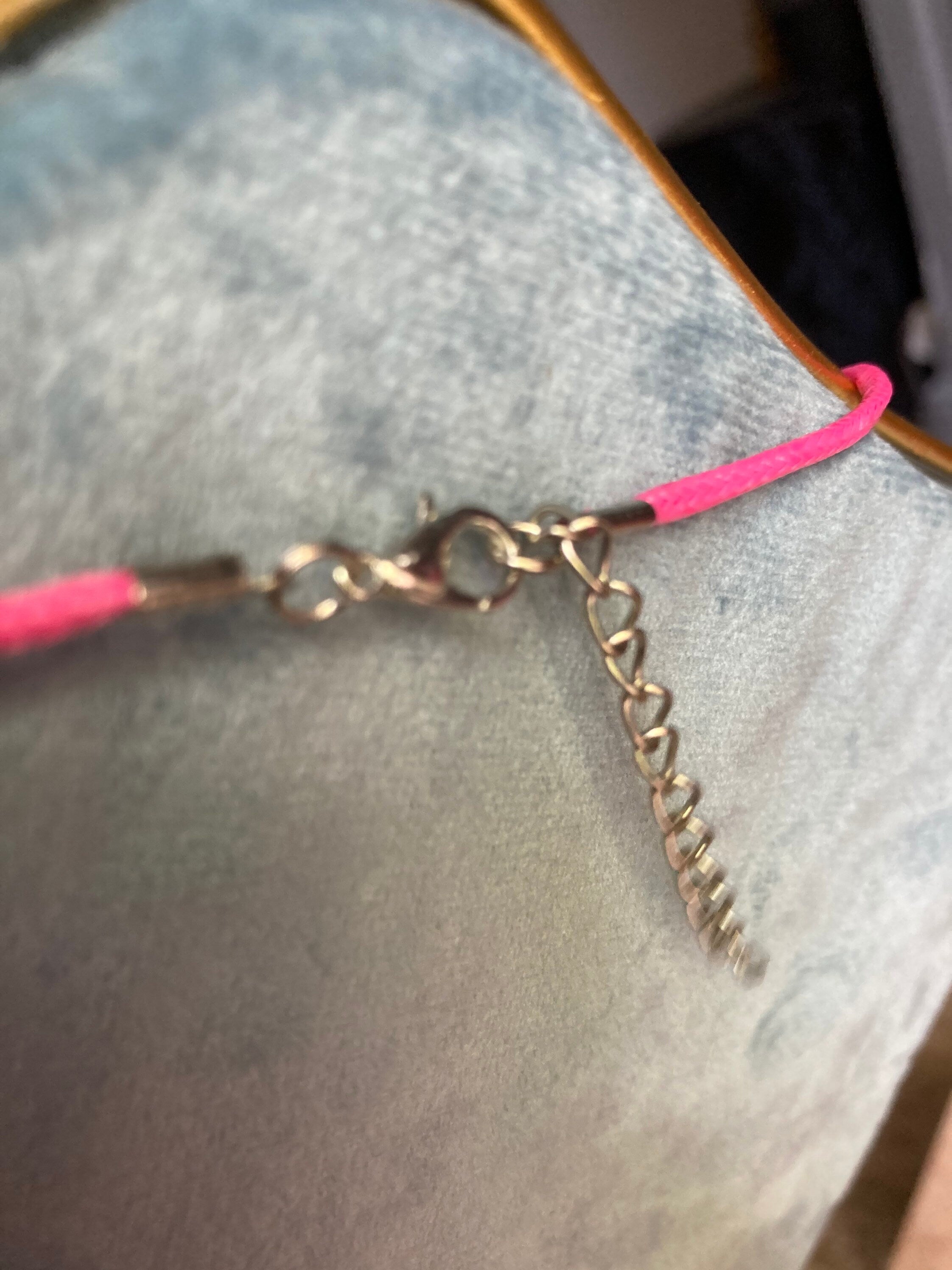 tropical pink green palm tree stainless steel pendant