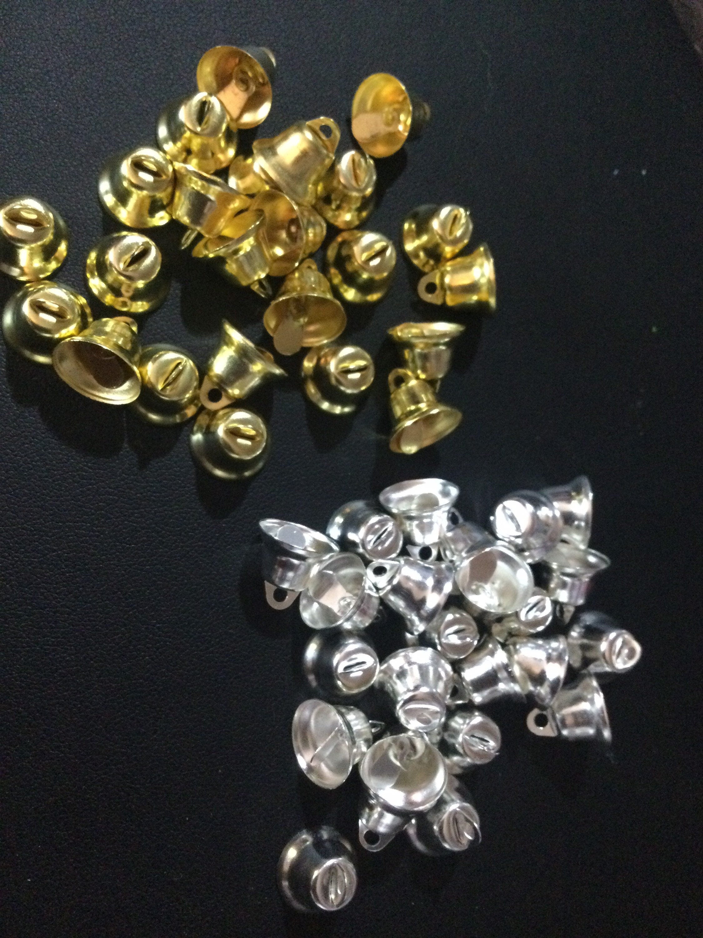 Pack of 24 gold metal mini bells Christmas craft