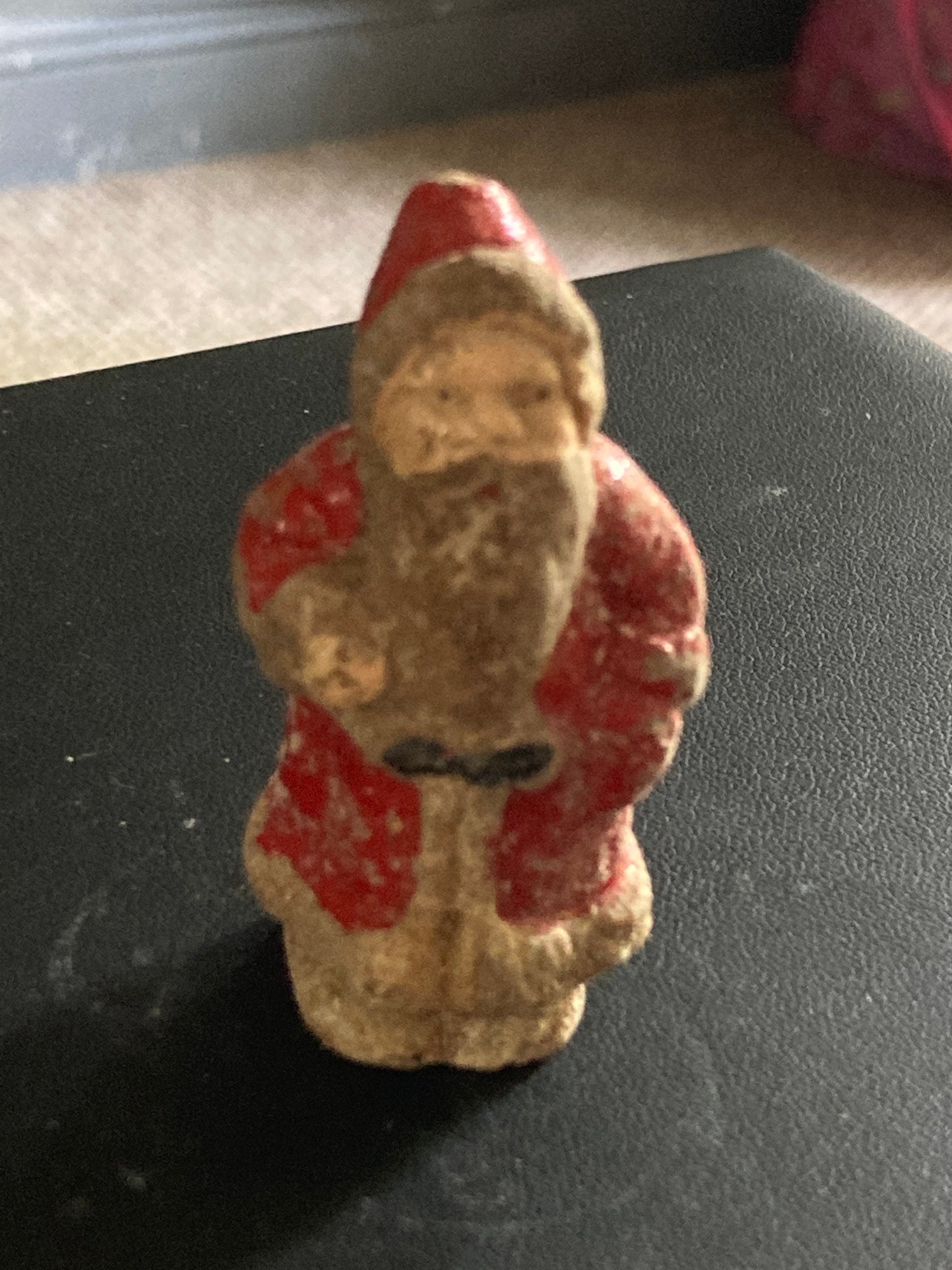 Antique bisque PLASTER or ceramic Santa Claus Father Christmas Xmas Cake topper decoration