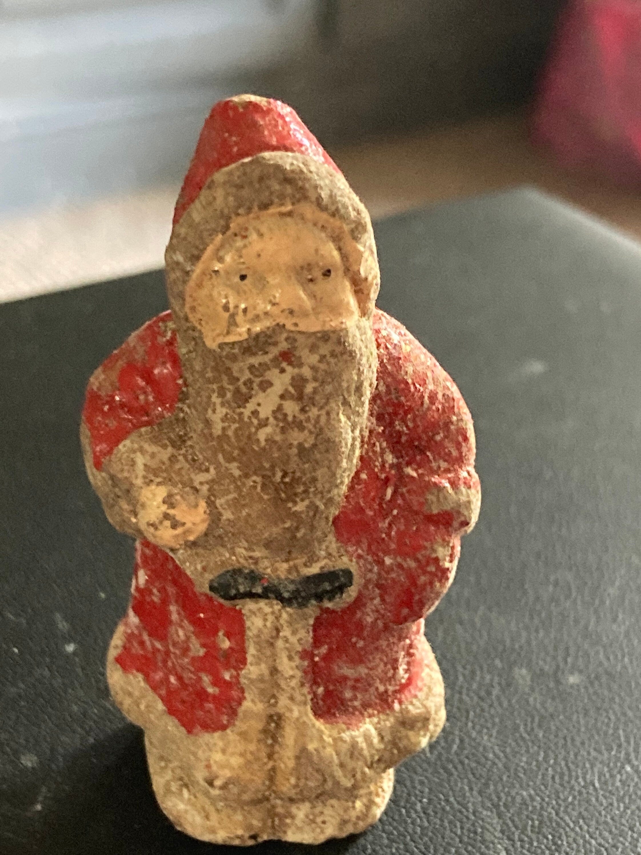 Antique bisque PLASTER or ceramic Santa Claus Father Christmas Xmas Cake topper decoration