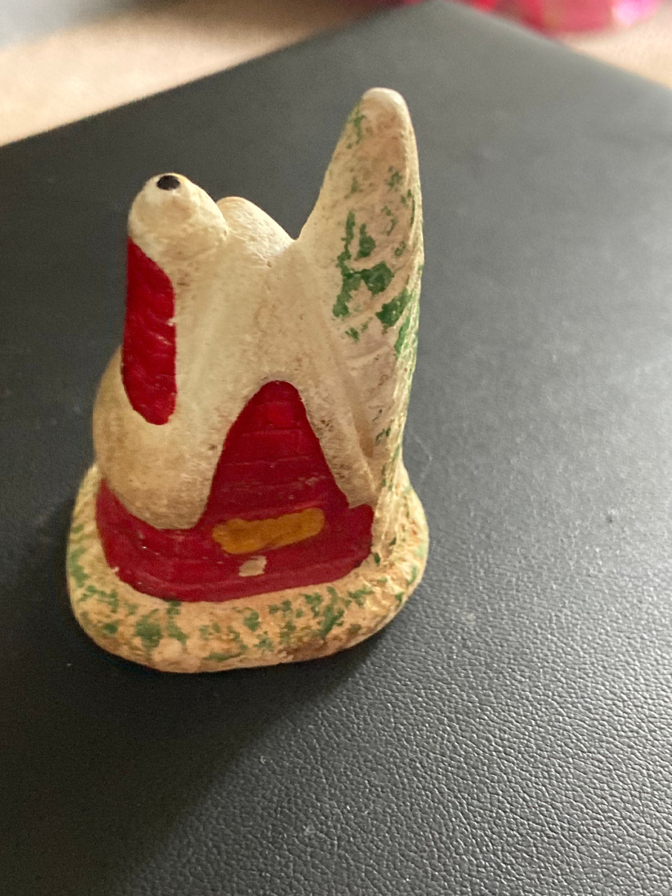 Antique bisque PLASTER large winter chalet cottage lodge house Father Christmas Xmas Cake topper